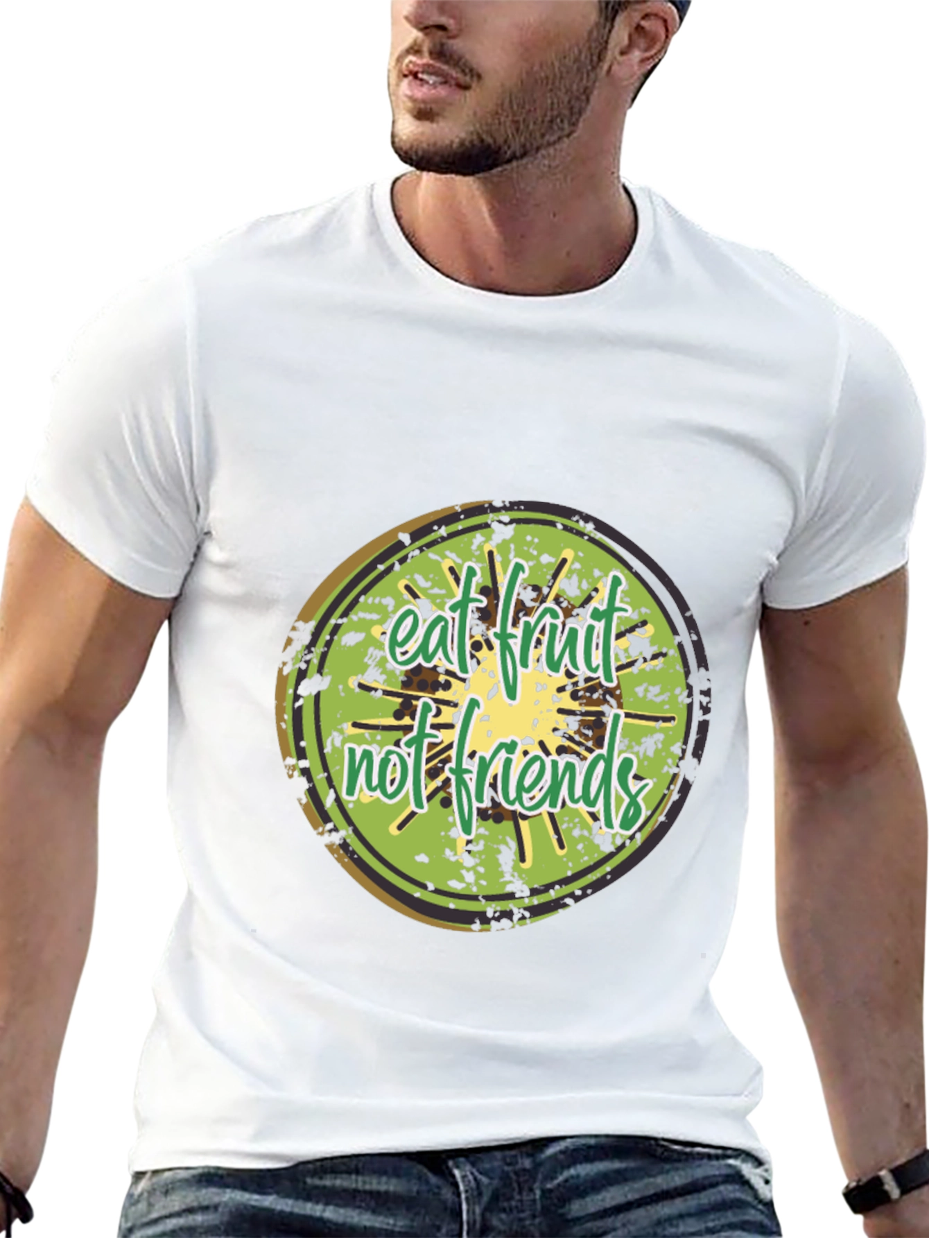 Eat Fruit Not Friends Graphic Tee - Black