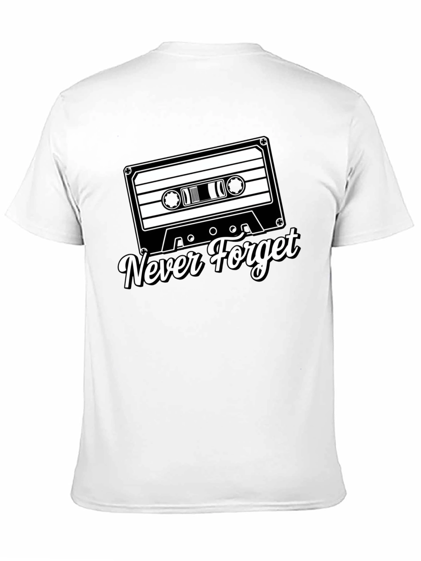 Retro Cassette Tape Never Forget Black T-Shirt