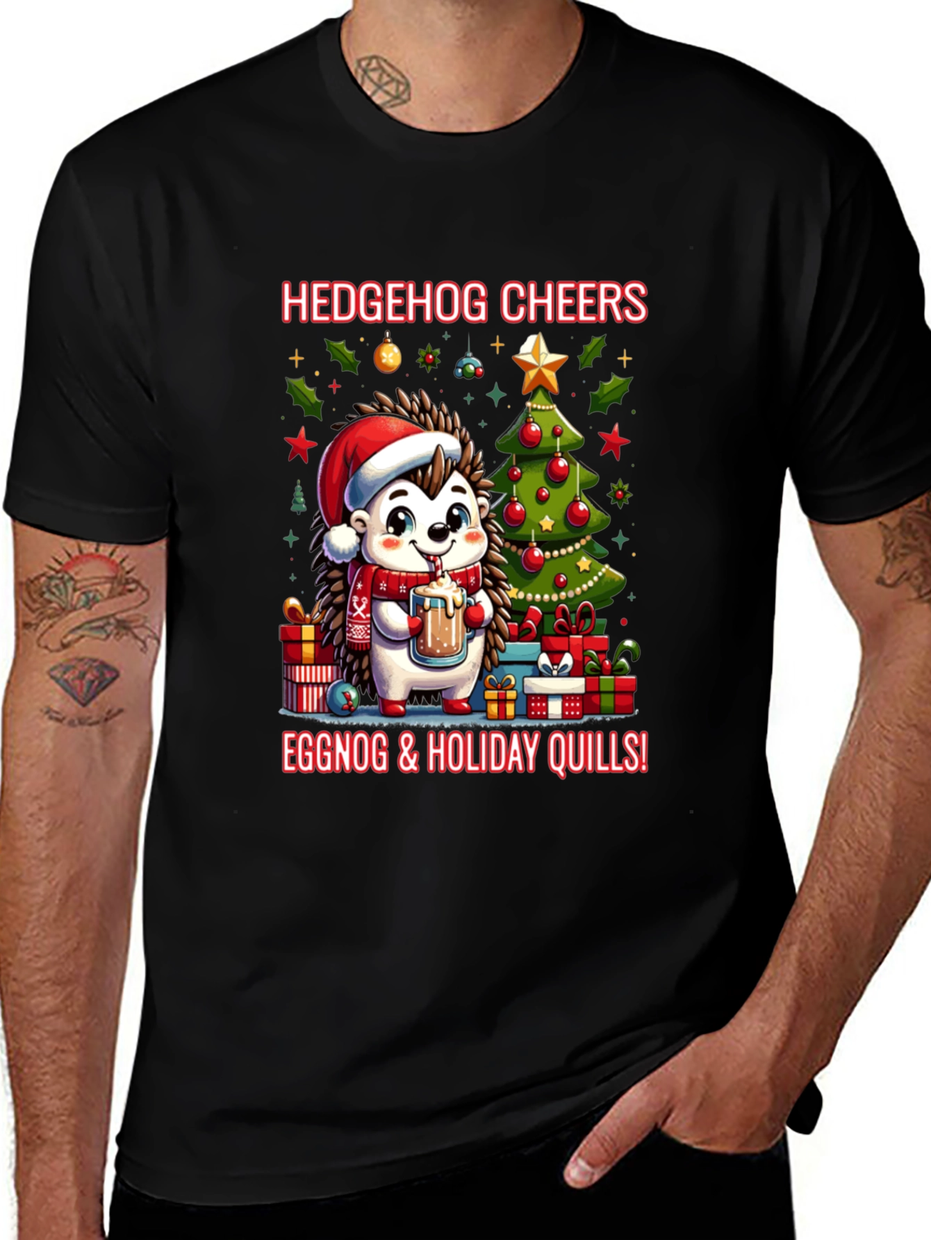 Festive Hedgehog Christmas Tee