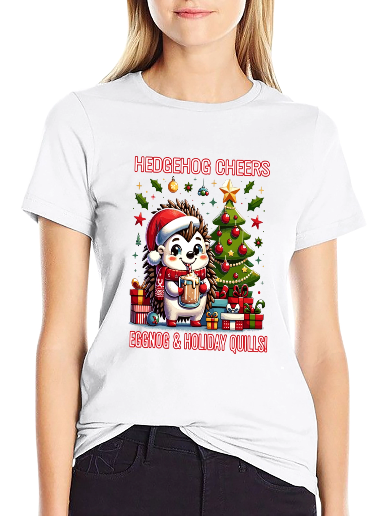 Festive Hedgehog Christmas Tee