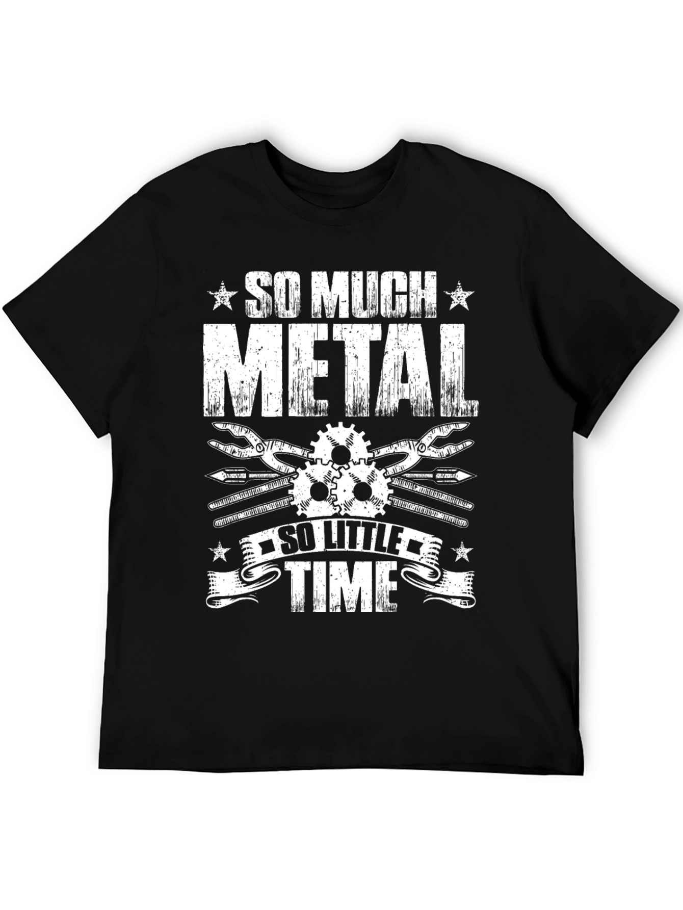 So Much Metal So Little Time Black Graphic T-Shirt