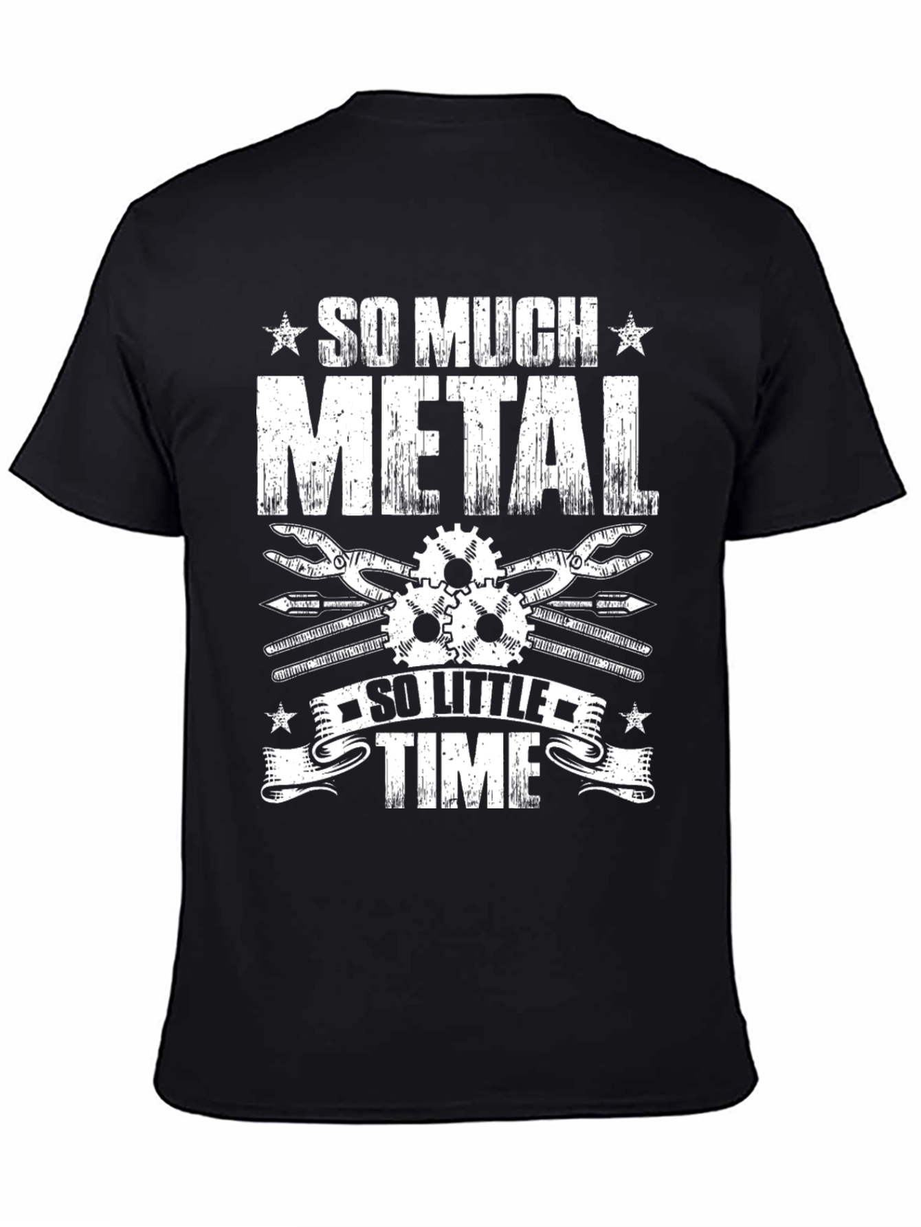 So Much Metal So Little Time Black Graphic T-Shirt