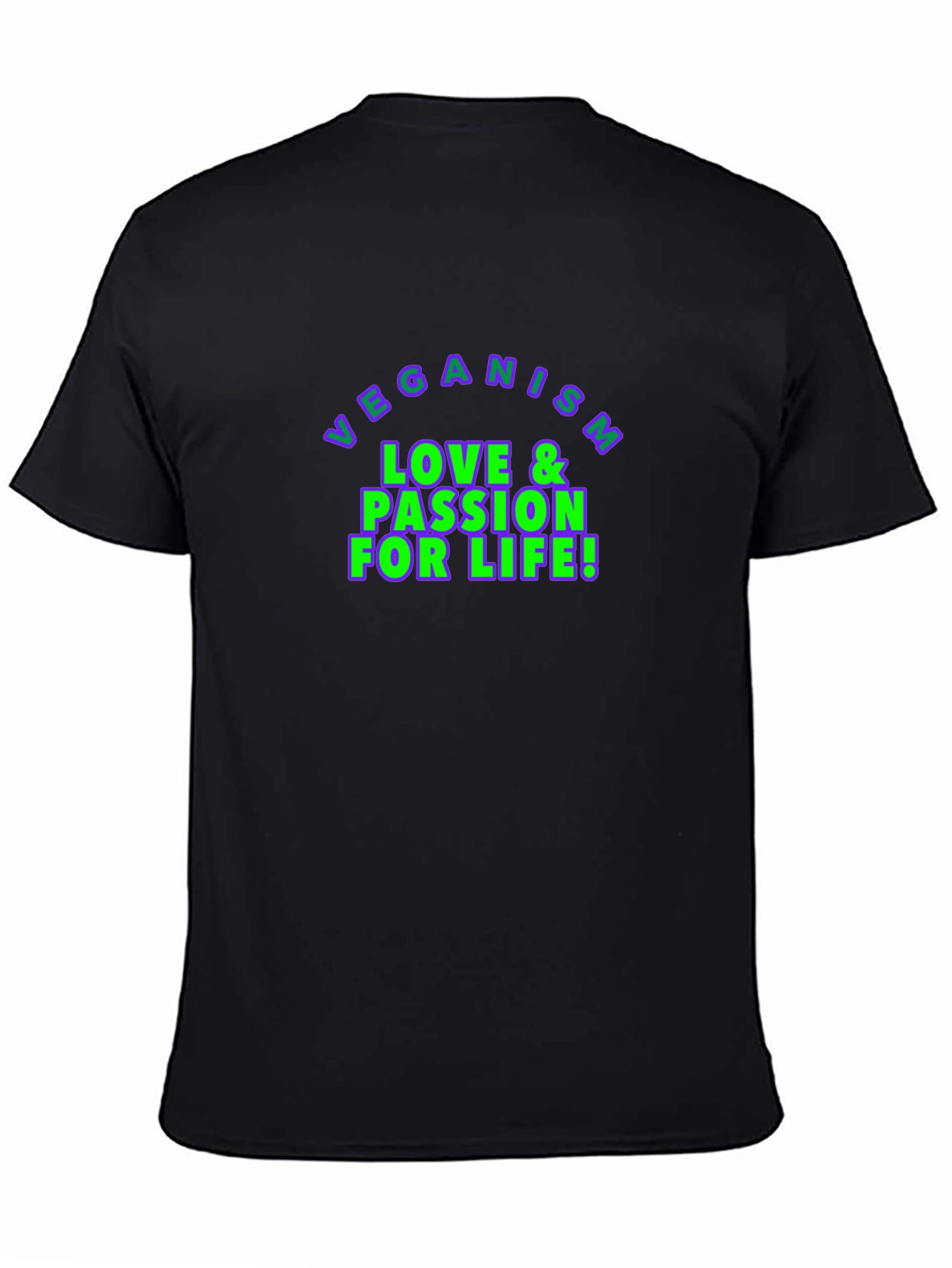 Veganism Love & Passion for Life Black T-Shirt