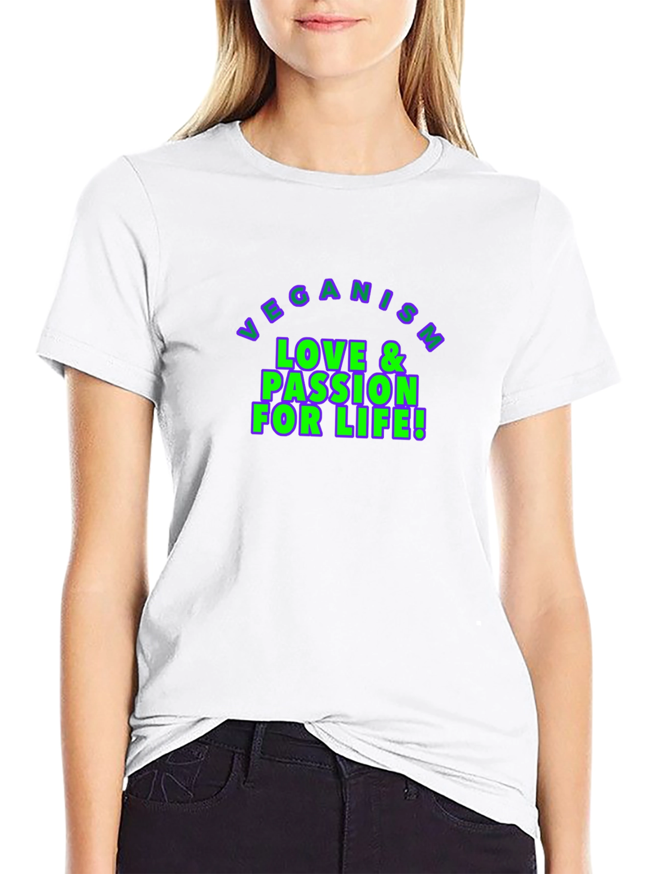 Veganism Love & Passion for Life Black T-Shirt