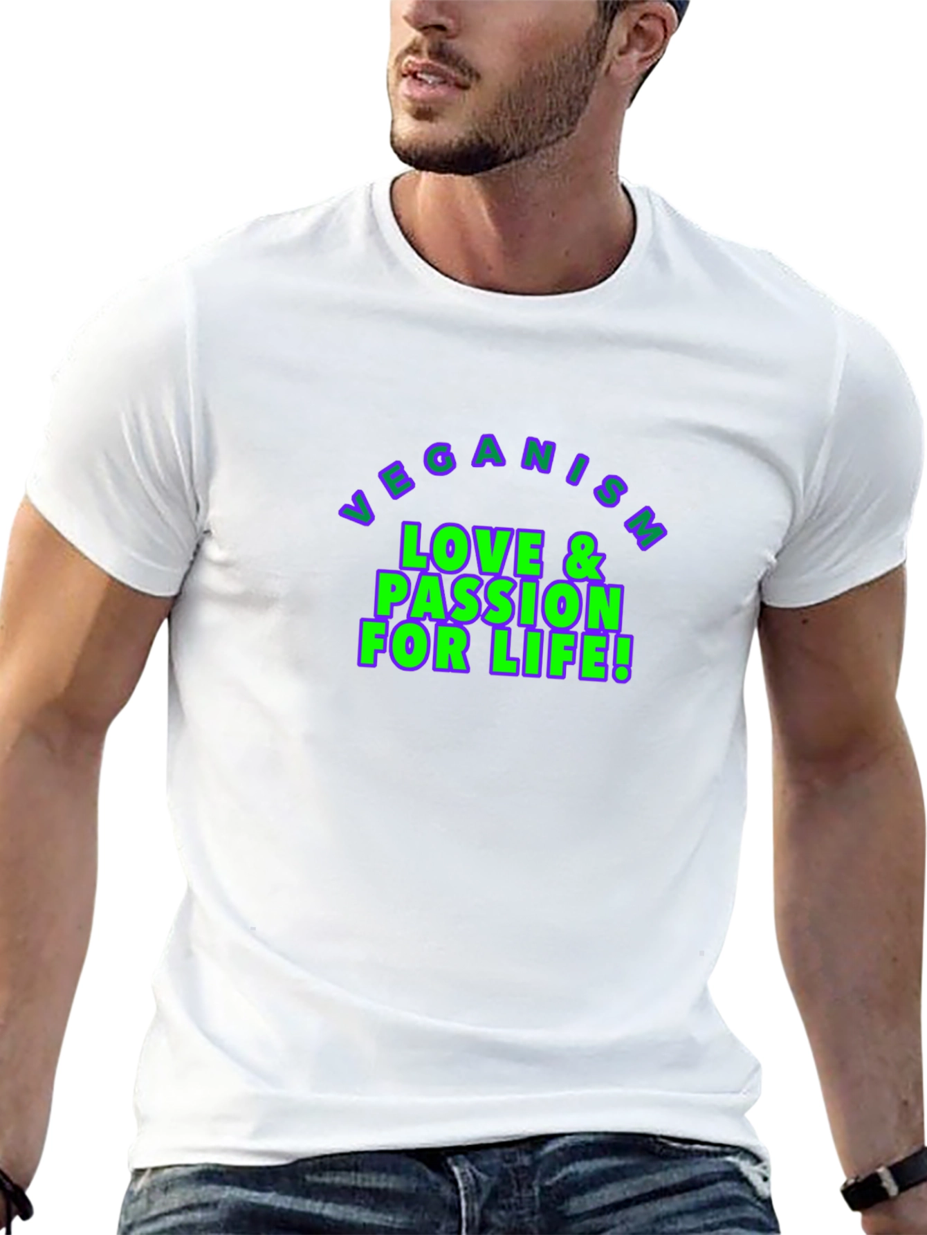 Veganism Love & Passion for Life Black T-Shirt