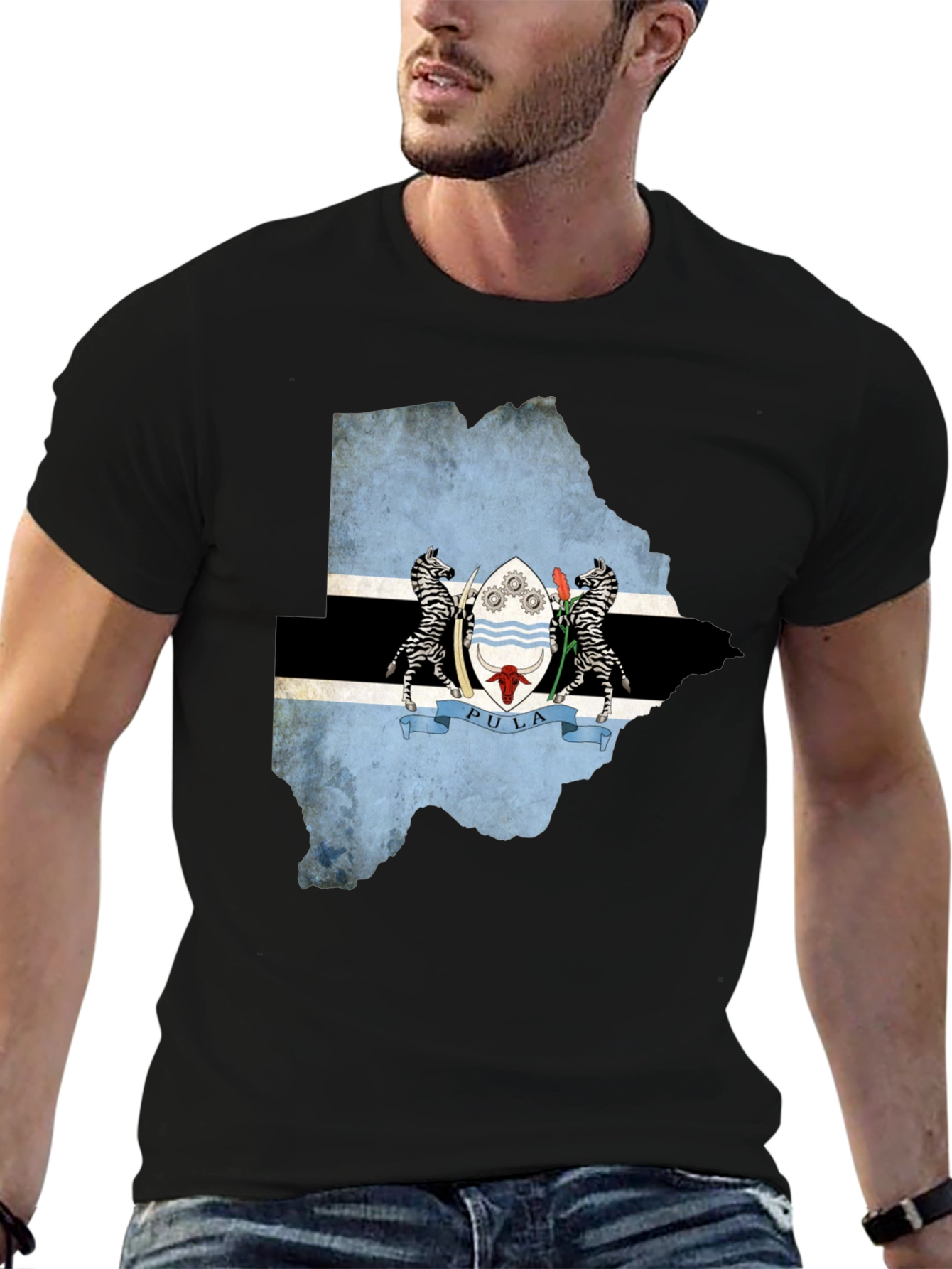 Botswana Flag Map T-Shirt