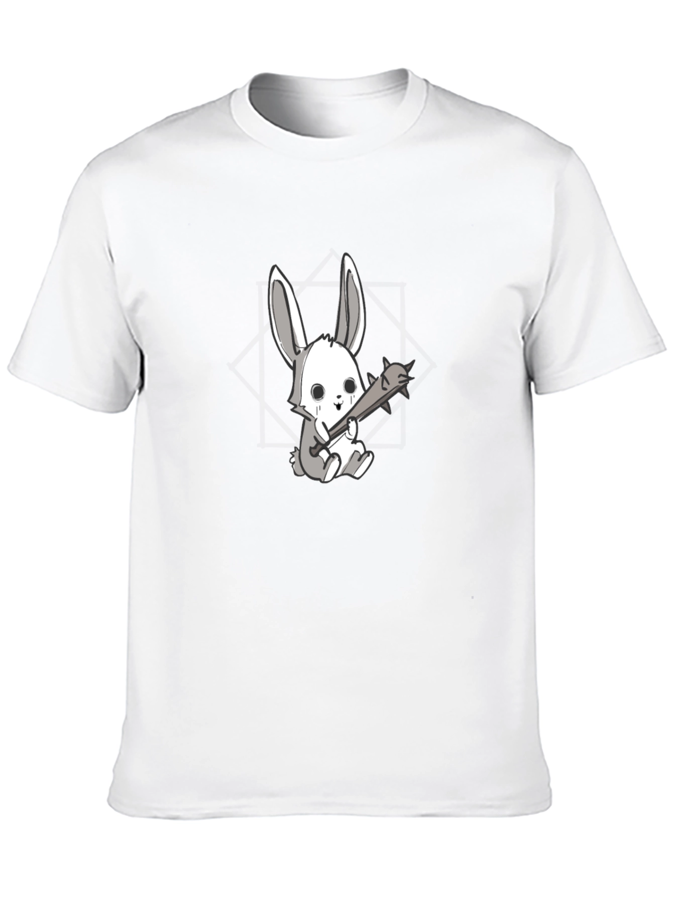 Mens Black T-Shirt with Bunny Design