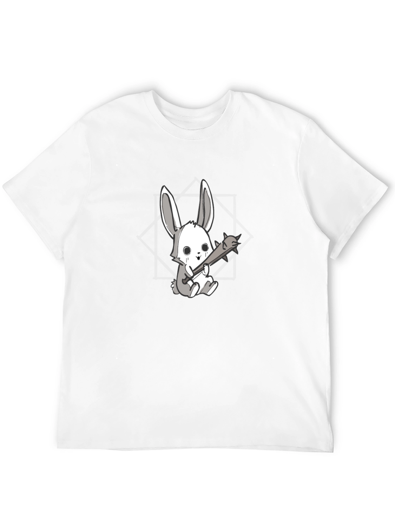 Mens Black T-Shirt with Bunny Design