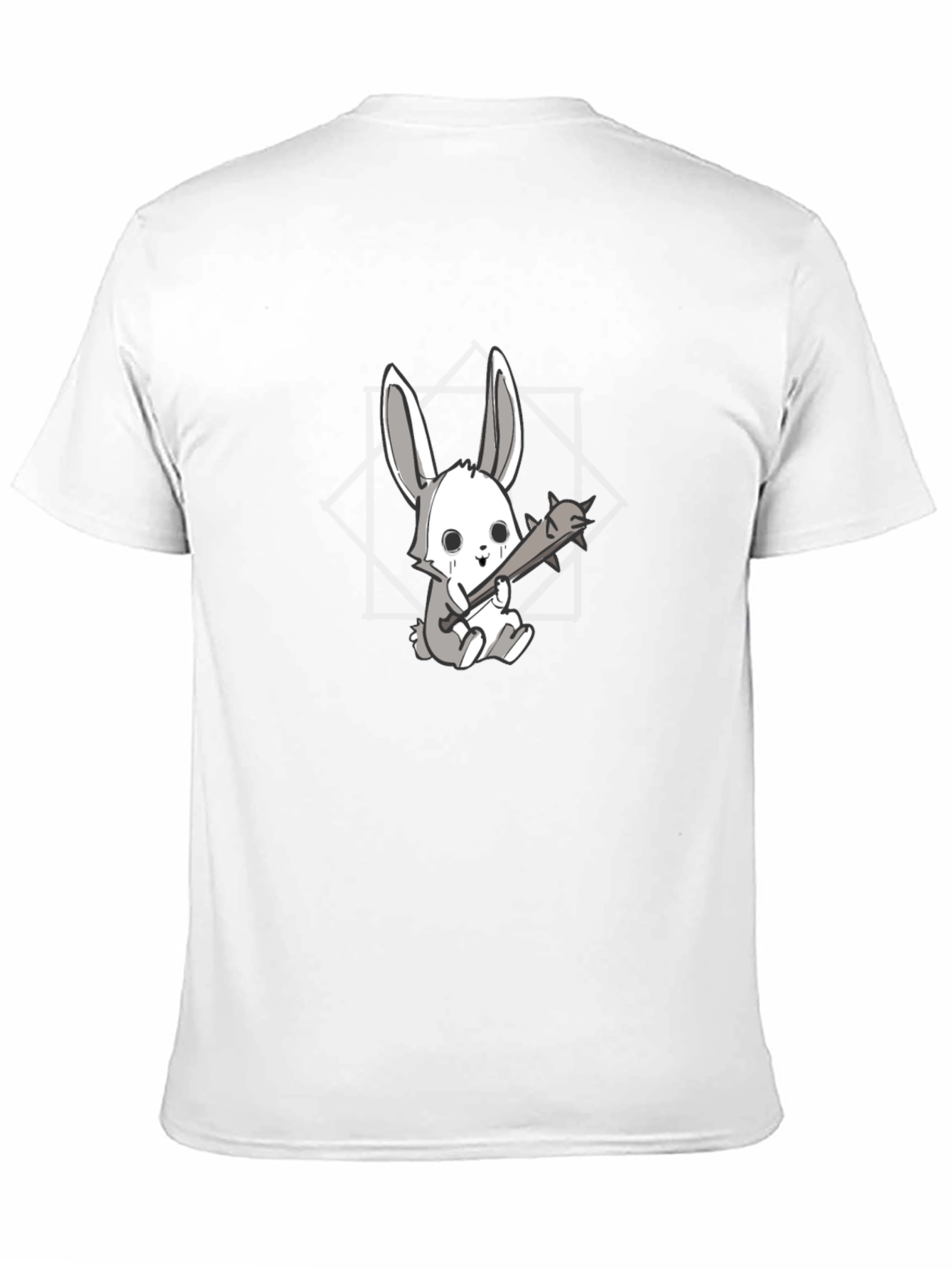 Mens Black T-Shirt with Bunny Design