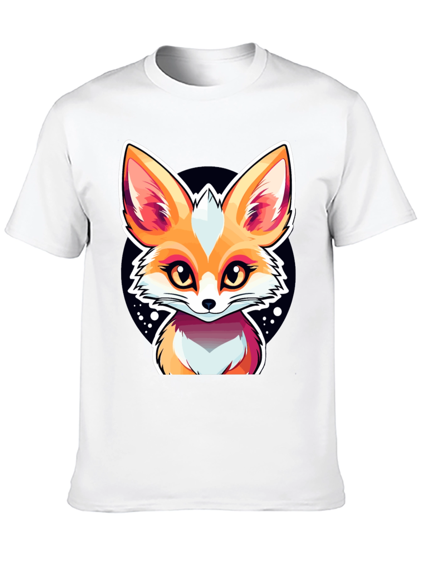 Cute Fox Graphic Tee - Black Cotton Shirt