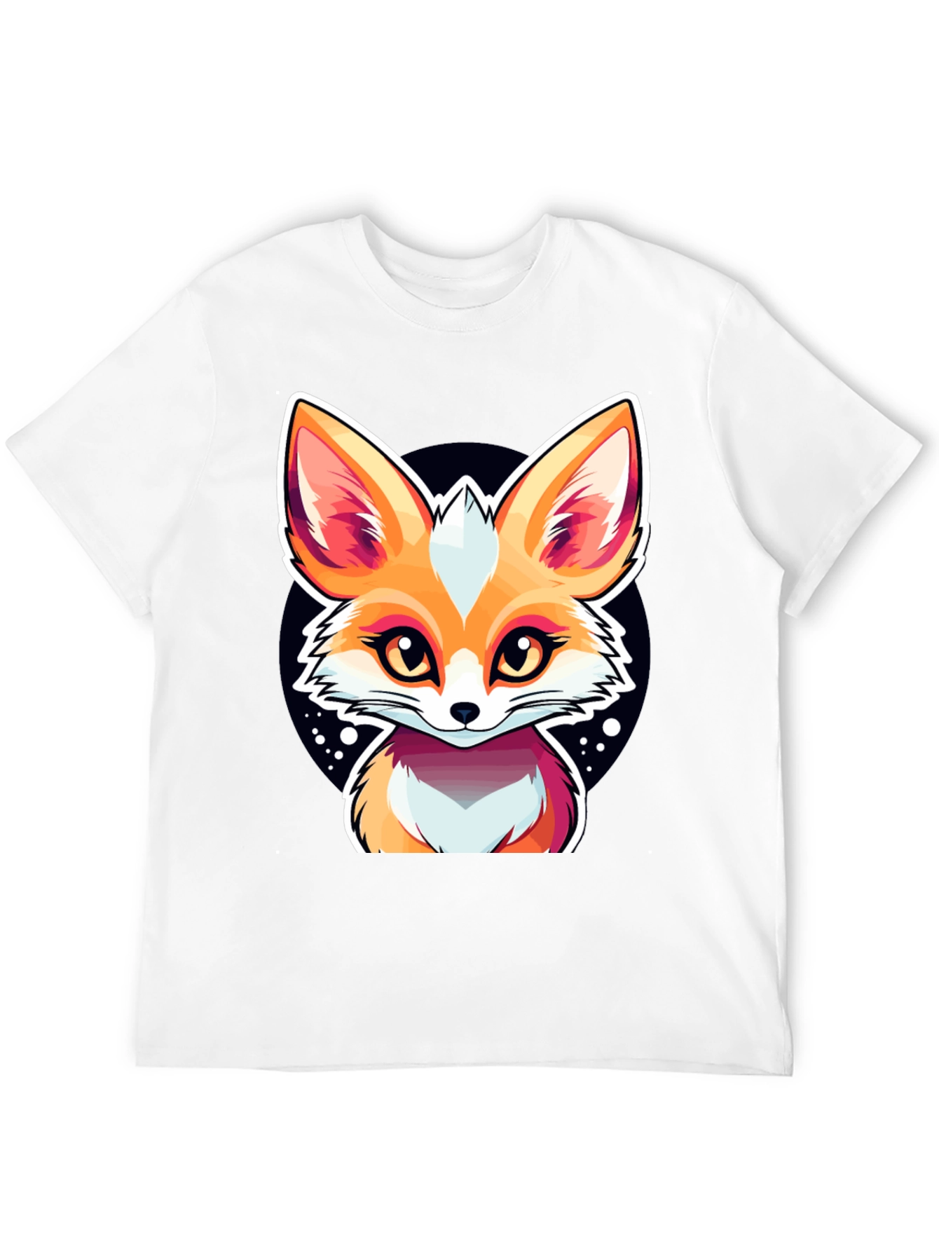 Cute Fox Graphic Tee - Black Cotton Shirt