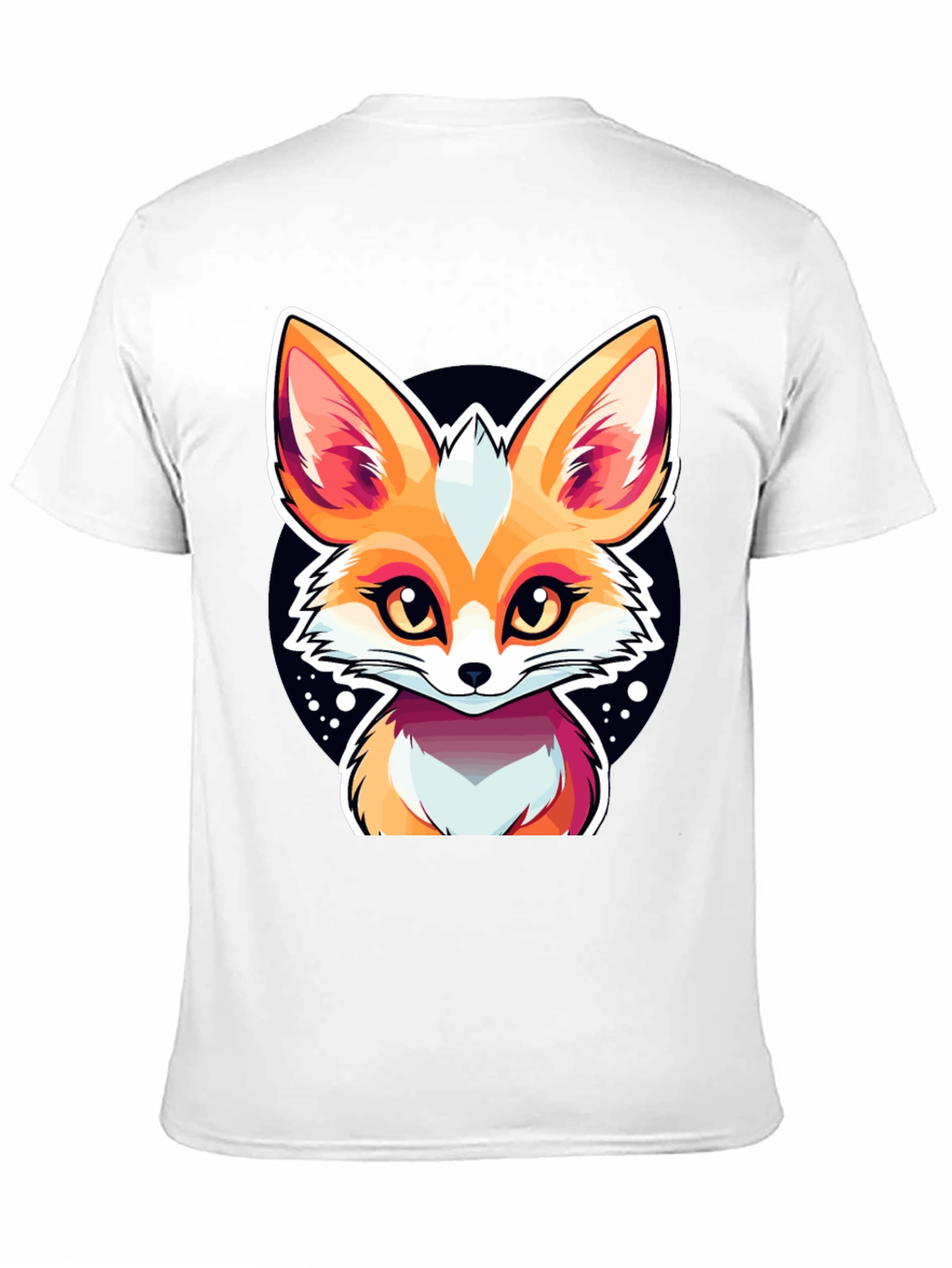 Cute Fox Graphic Tee - Black Cotton Shirt