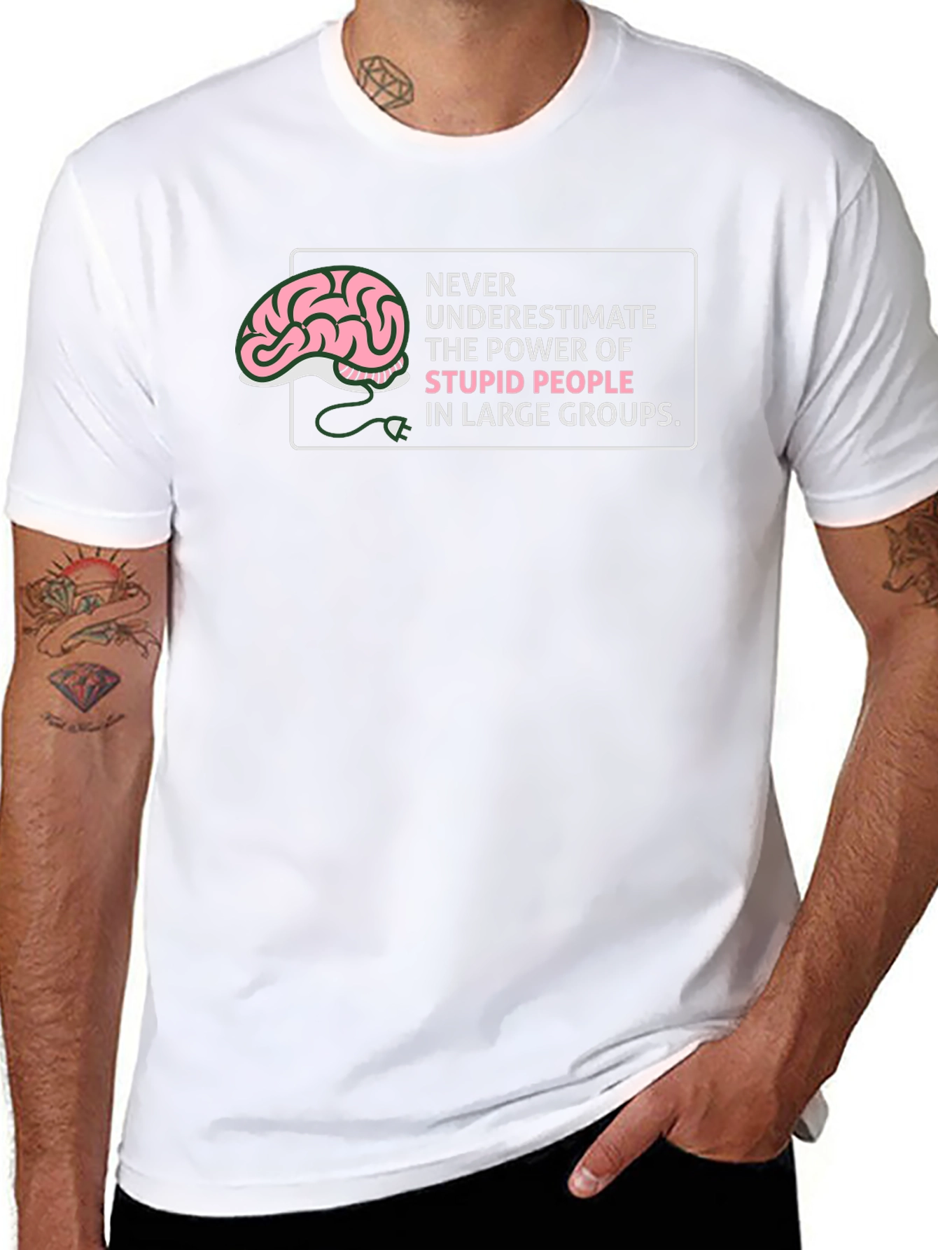 Stupid People Power Graphic Tee - Black Cotton