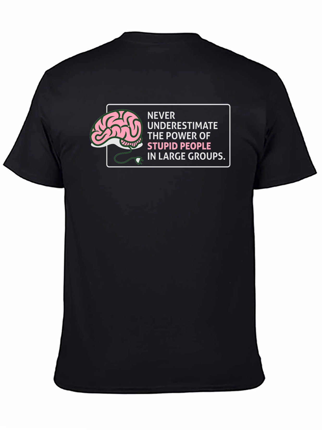 Stupid People Power Graphic Tee - Black Cotton