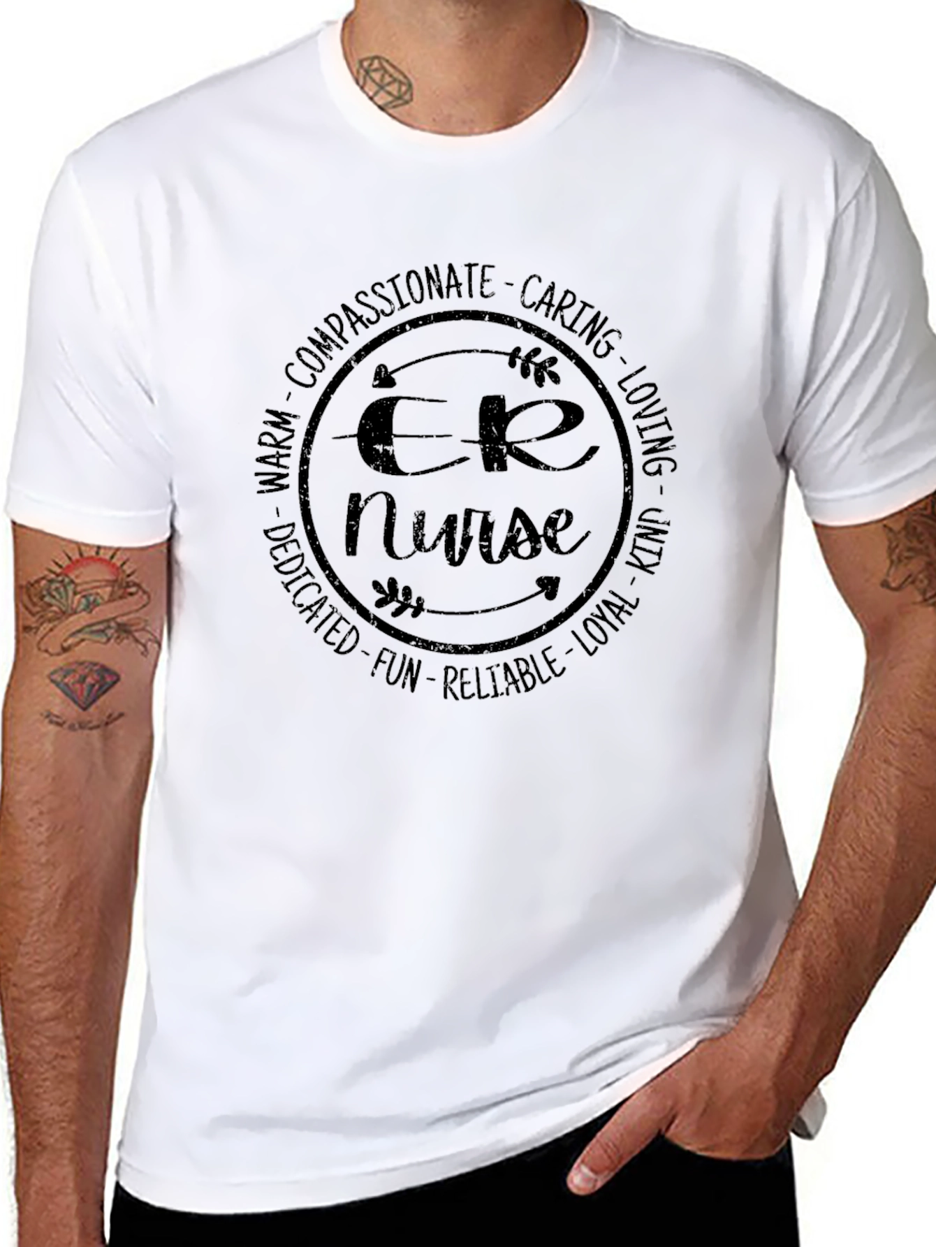 ER Nurse T-Shirt - Compassionate Caring Design