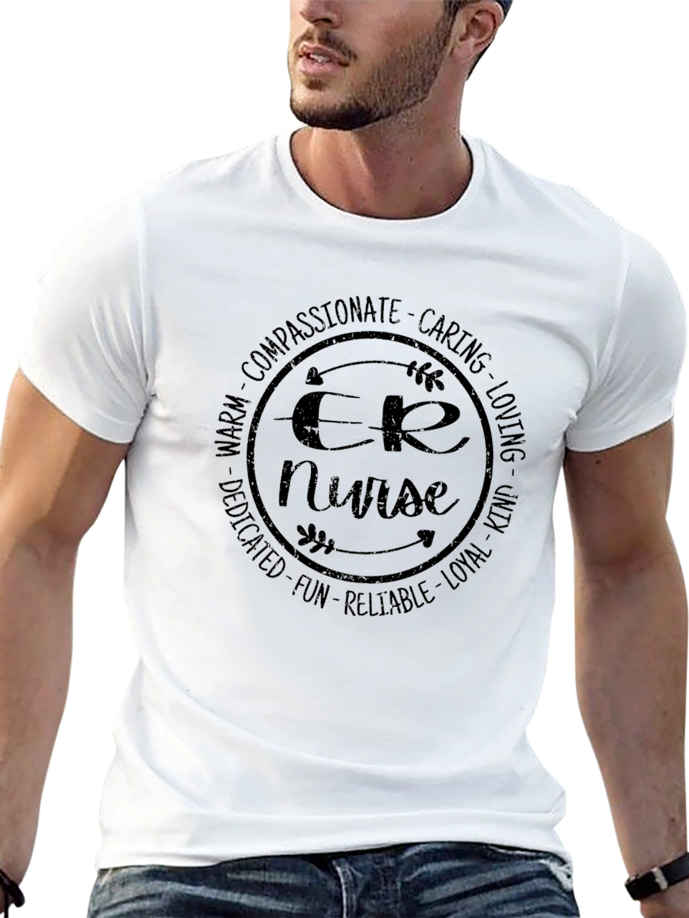 ER Nurse T-Shirt - Compassionate Caring Design