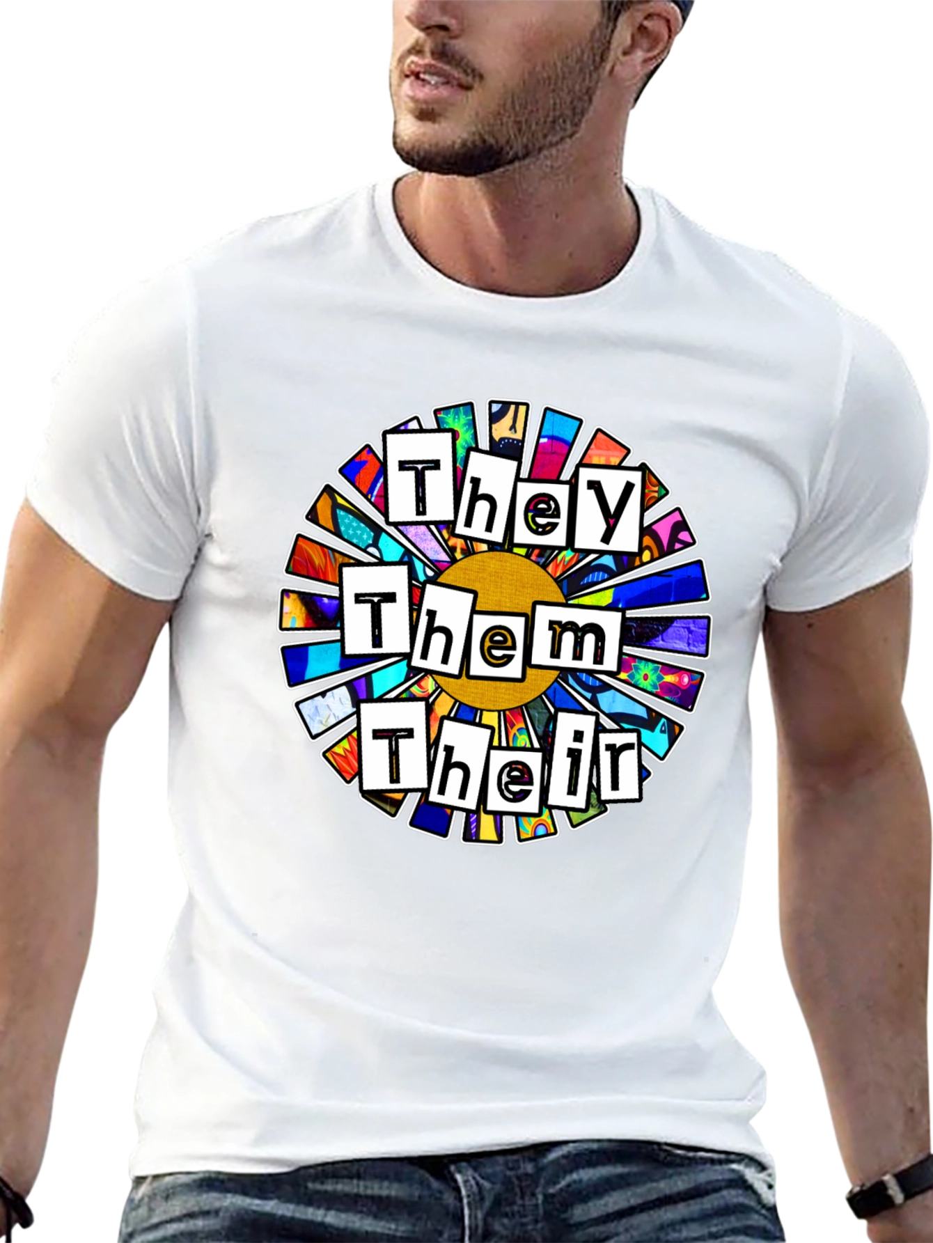Pronoun Flower T-Shirt - They Them Their Pride Tee