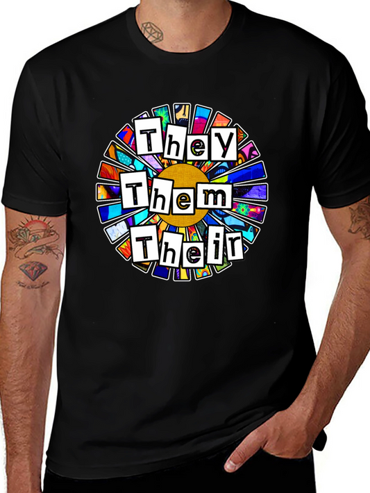 Pronoun Flower T-Shirt - They Them Their Pride Tee