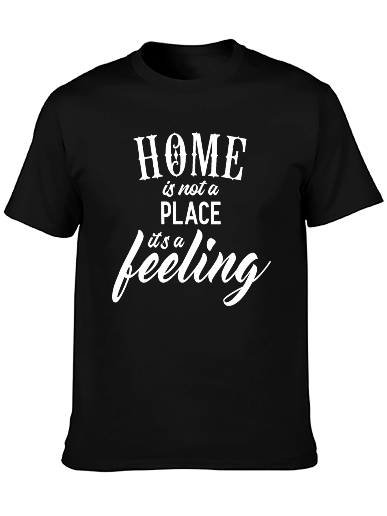Home is a Feeling Graphic Tee - Black