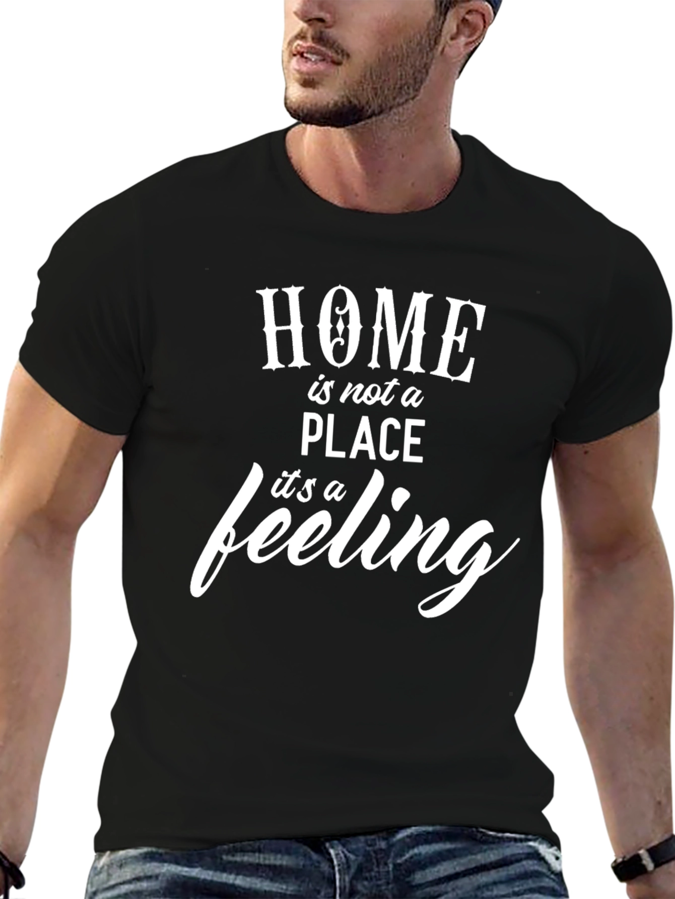 Home is a Feeling Graphic Tee - Black