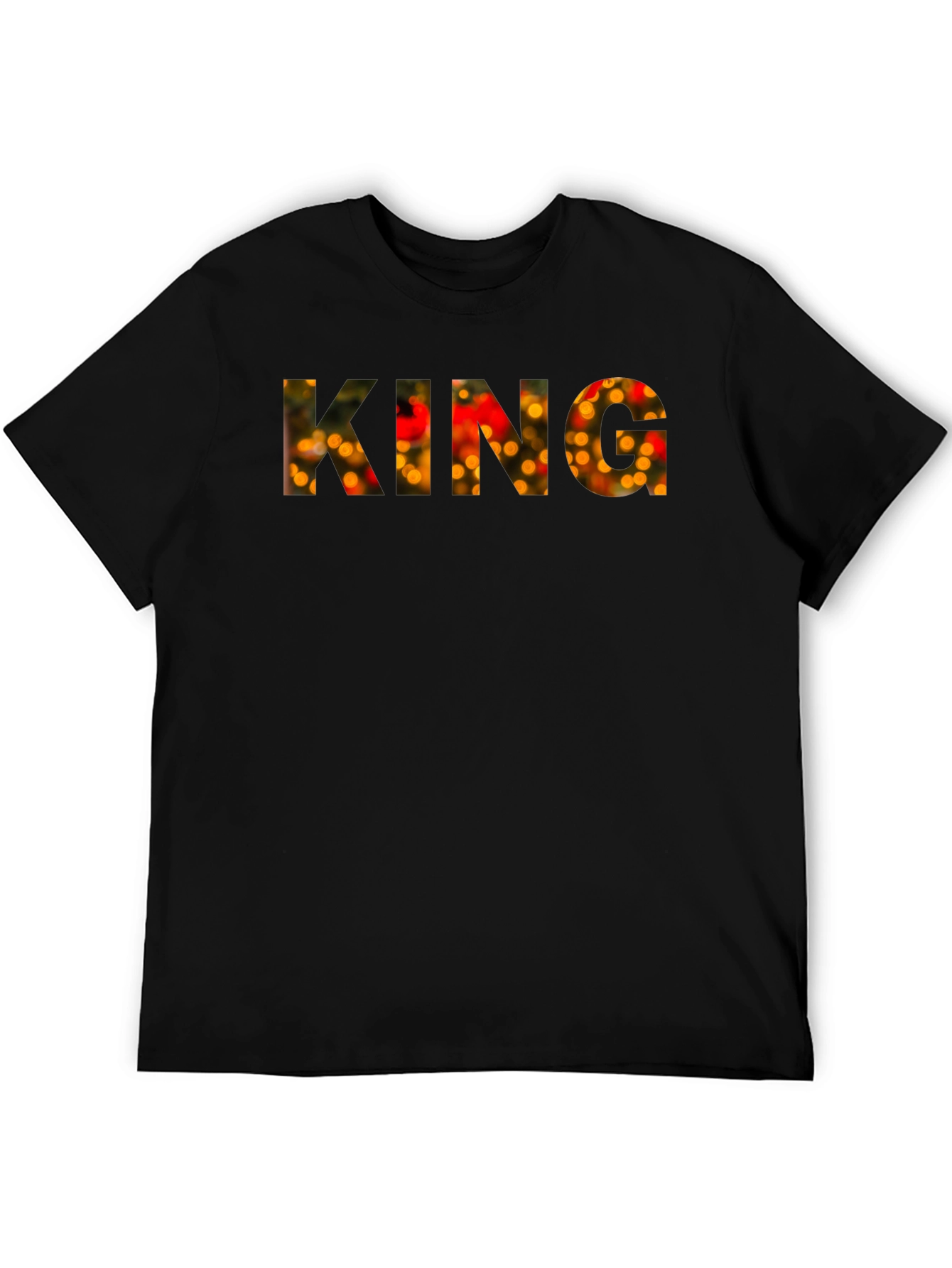 King Festive Lights Mens Black T-Shirt