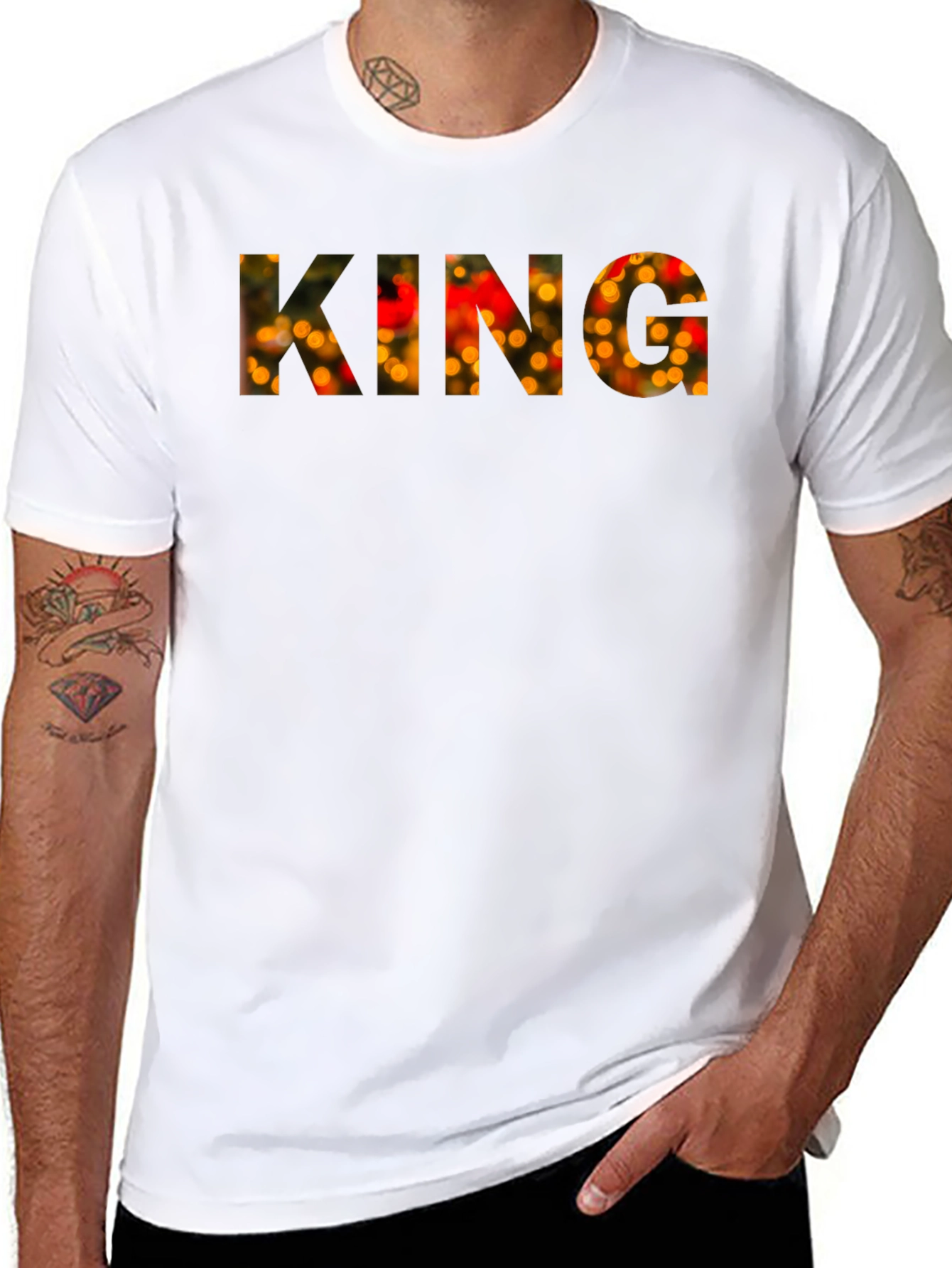 King Festive Lights Mens Black T-Shirt