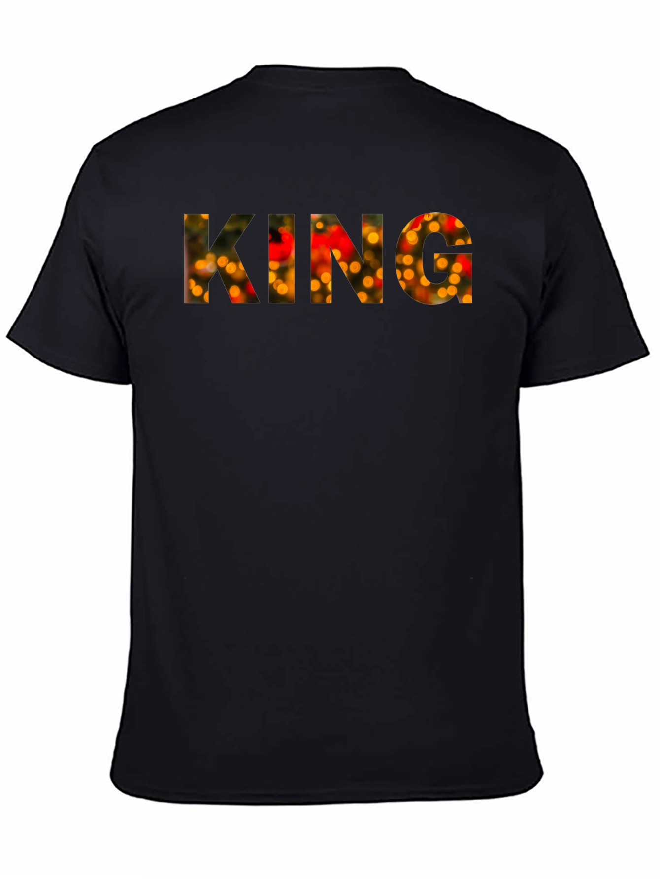 King Festive Lights Mens Black T-Shirt