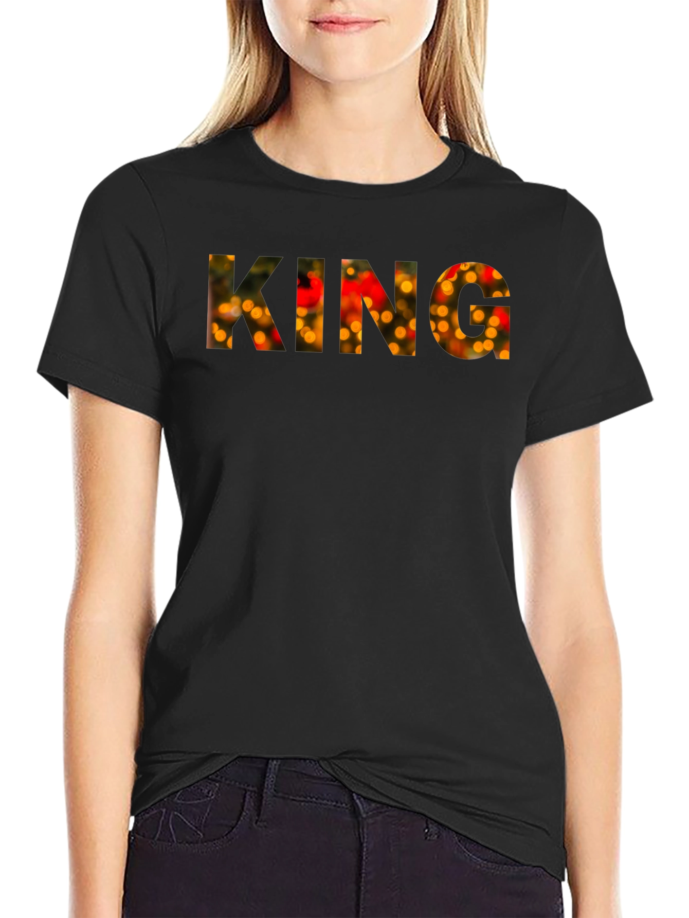King Festive Lights Mens Black T-Shirt