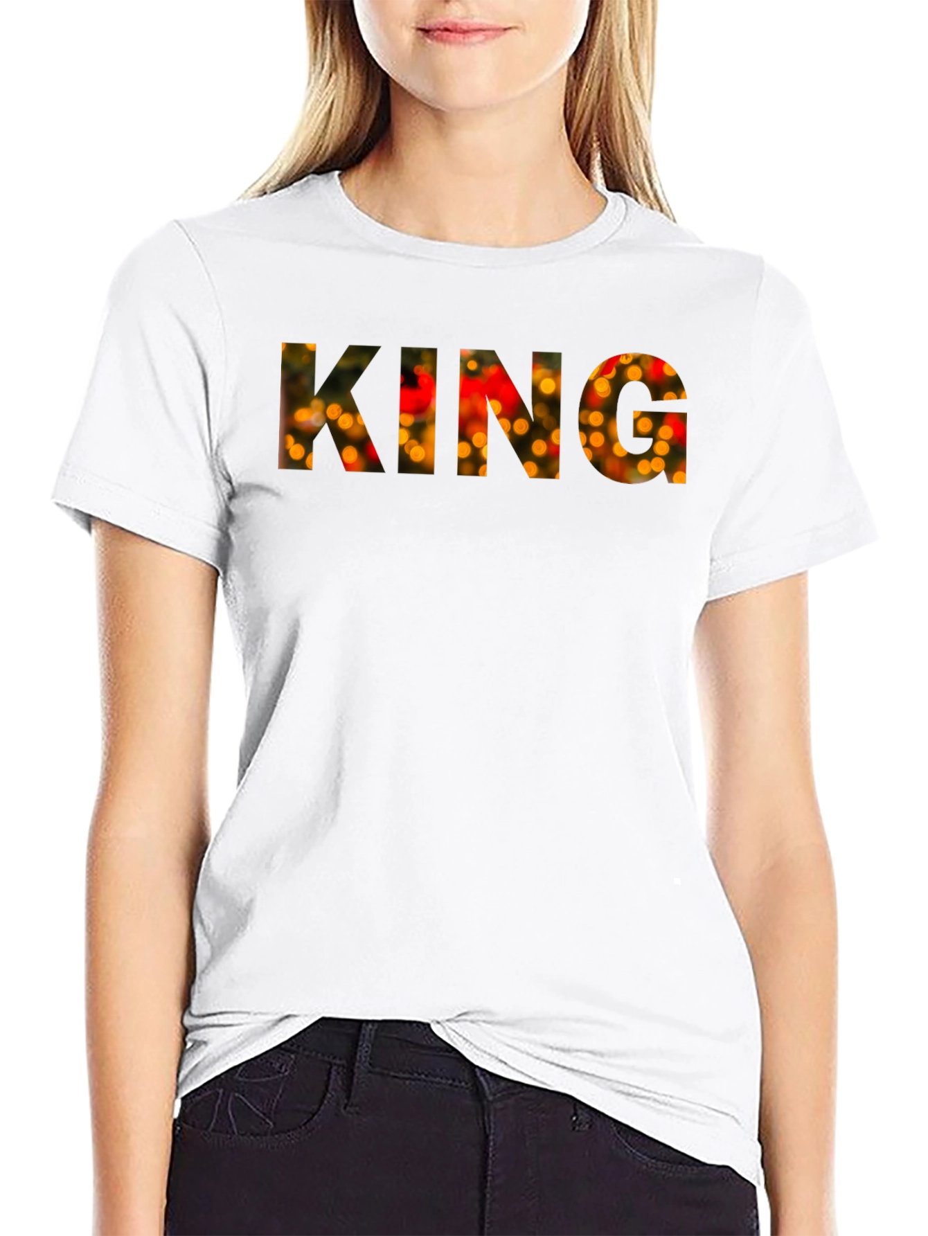 King Festive Lights Mens Black T-Shirt