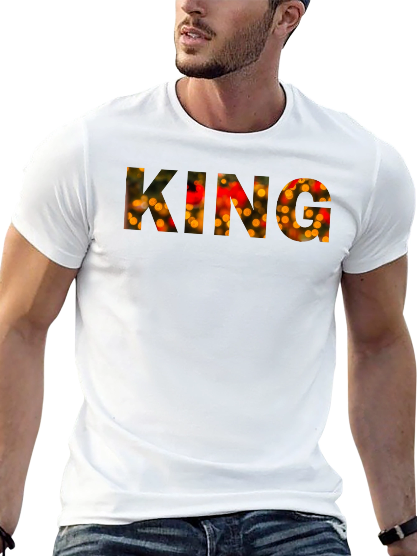 King Festive Lights Mens Black T-Shirt