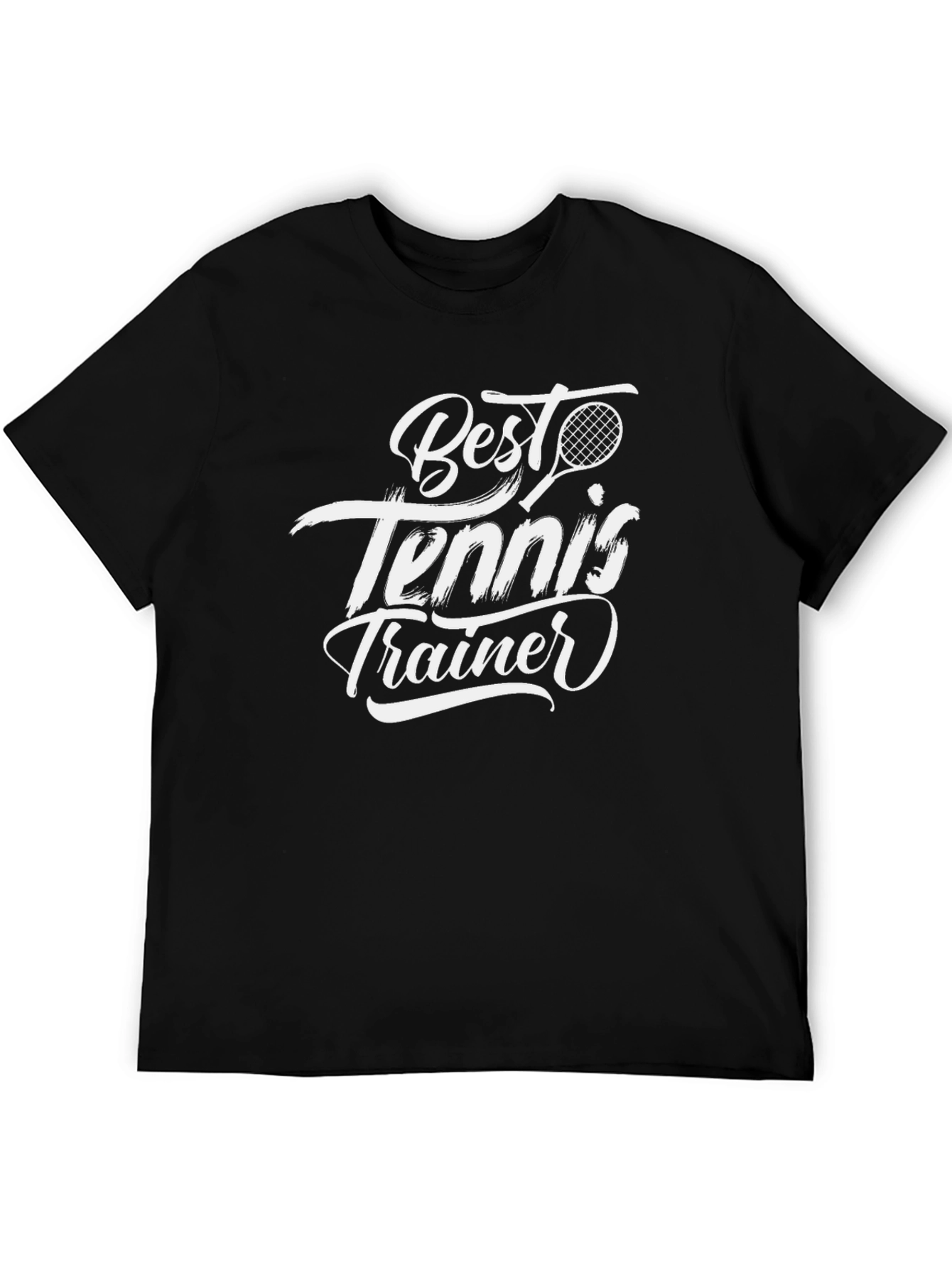 Best Tennis Trainer Black T-Shirt