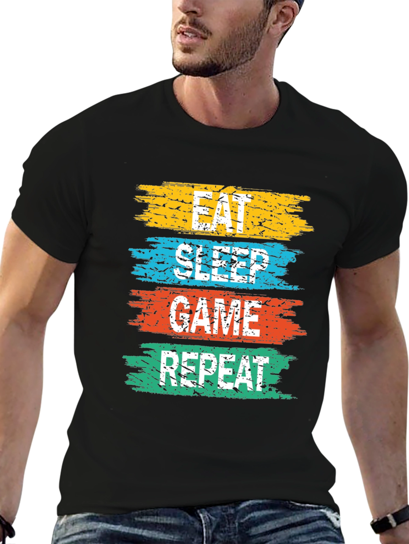 Eat Sleep Game Repeat Graphic Tee