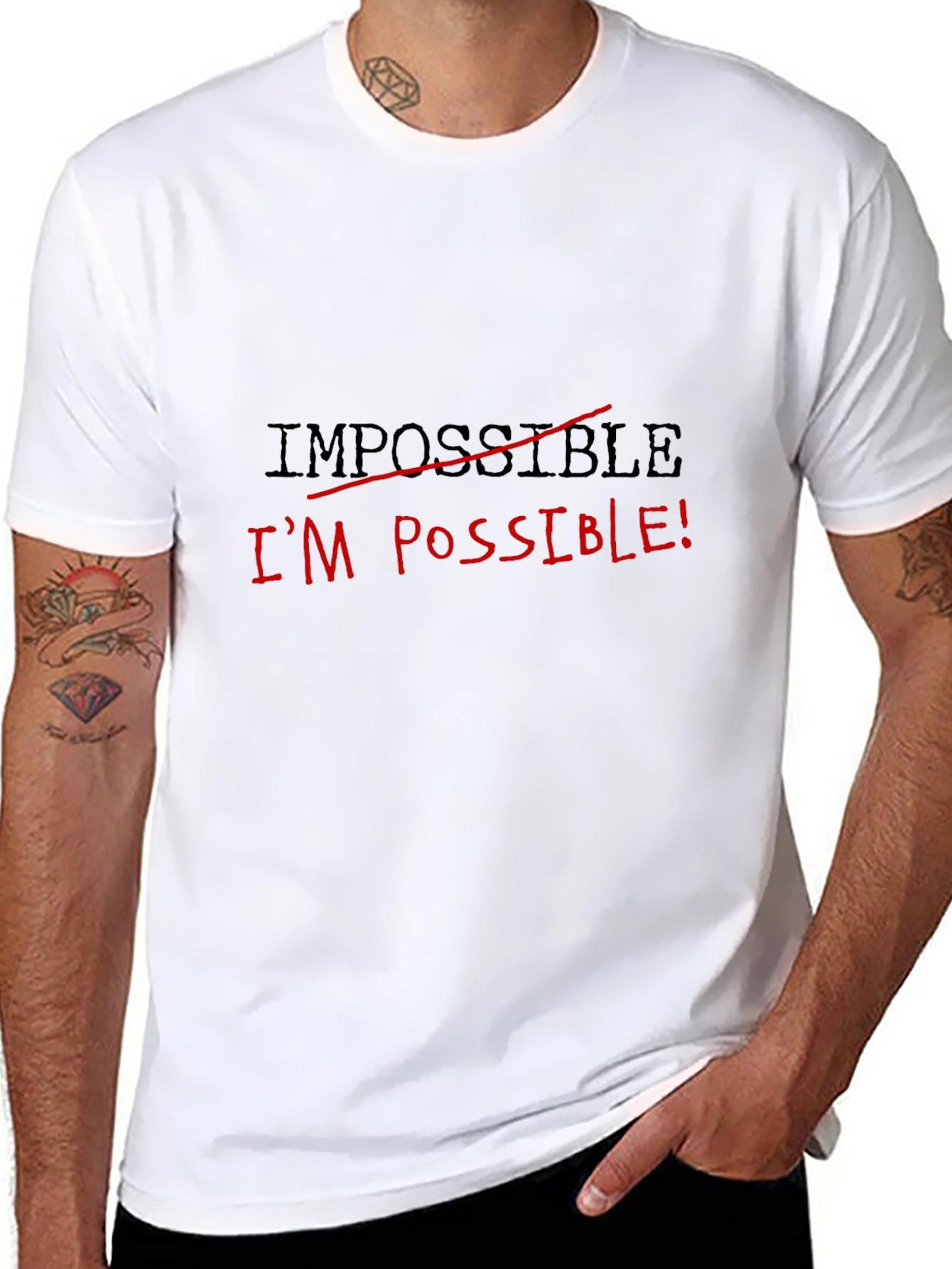 Motivational Im Possible Black T-Shirt