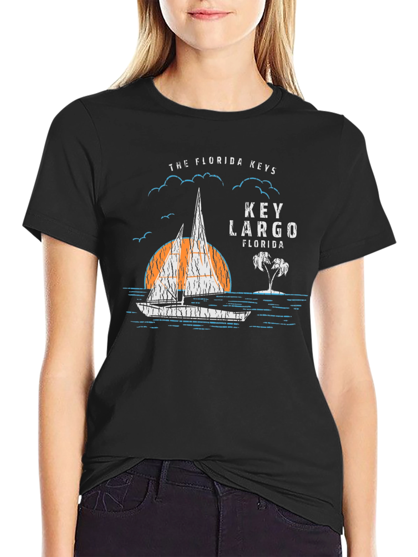Key Largo Florida Graphic T-Shirt - Black