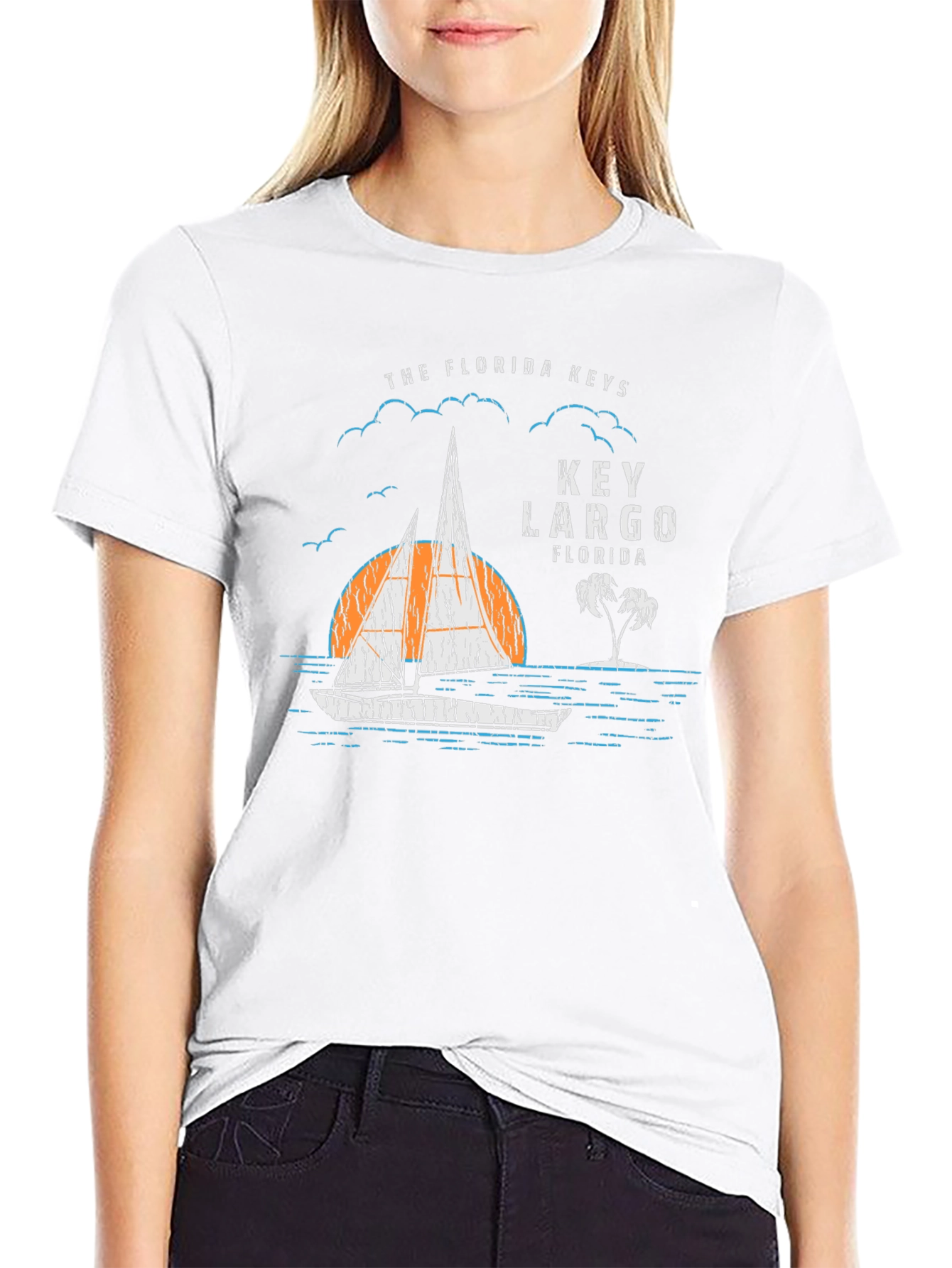 Key Largo Florida Graphic T-Shirt - Black