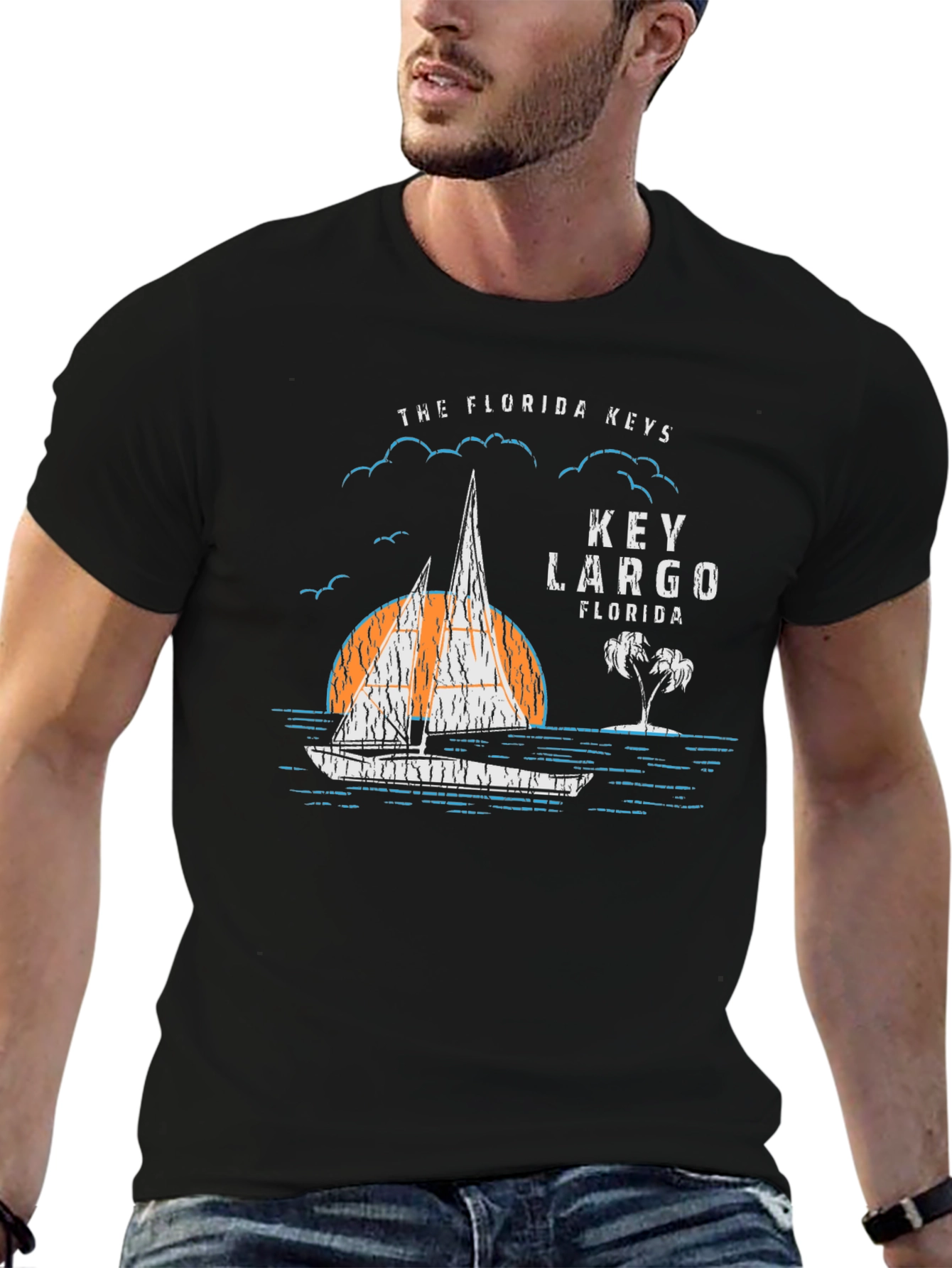 Key Largo Florida Graphic T-Shirt - Black
