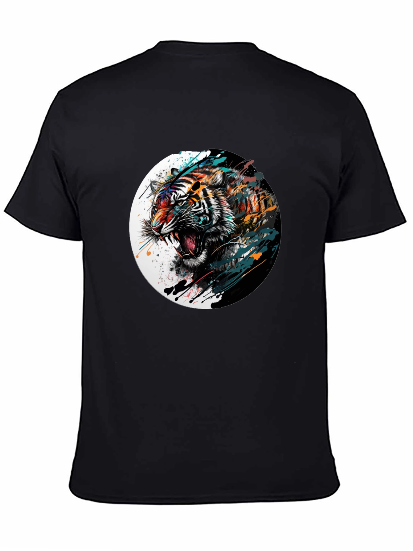 Mens Black Tiger Graphic Tee