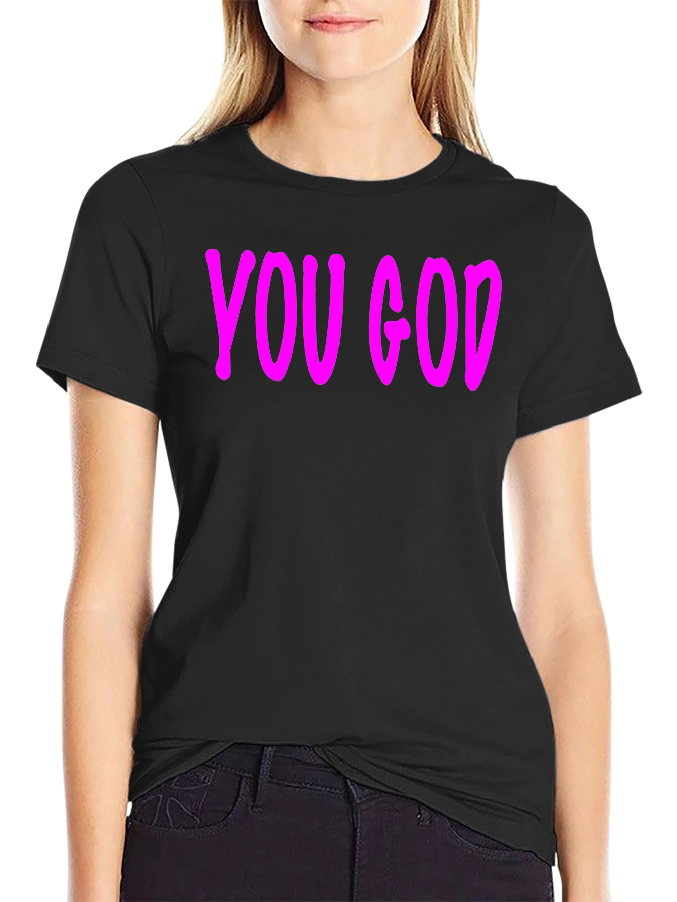 You God Graphic Tee - Stylish Black Cotton T-Shirt