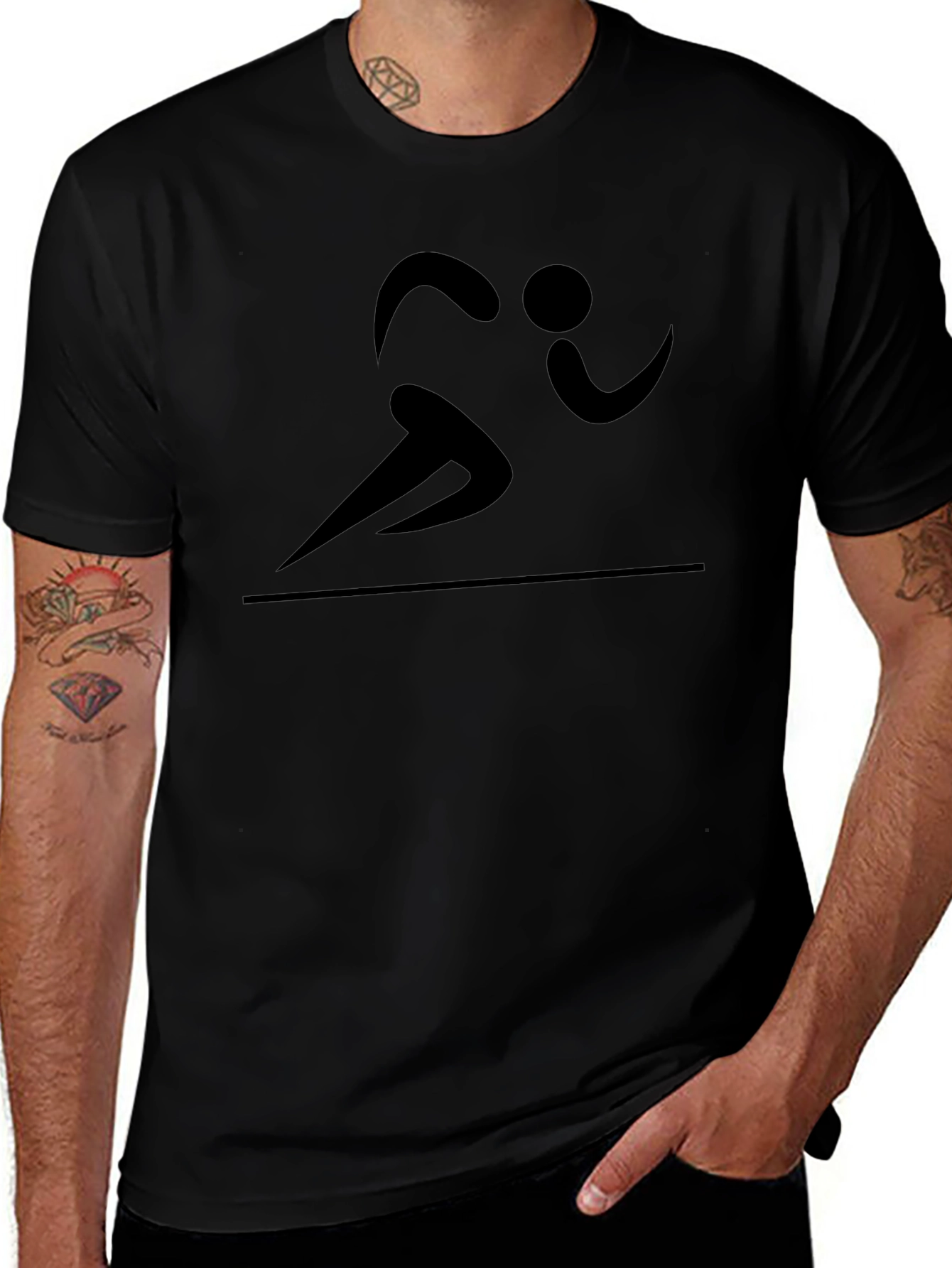 Running Figure Graphic Tee - Black