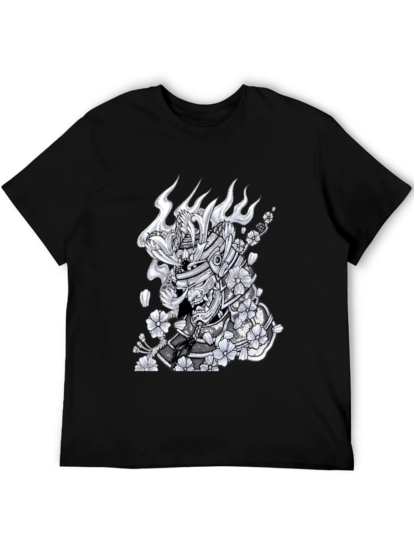 Samurai Warrior Graphic T-Shirt - Mens Black Tee