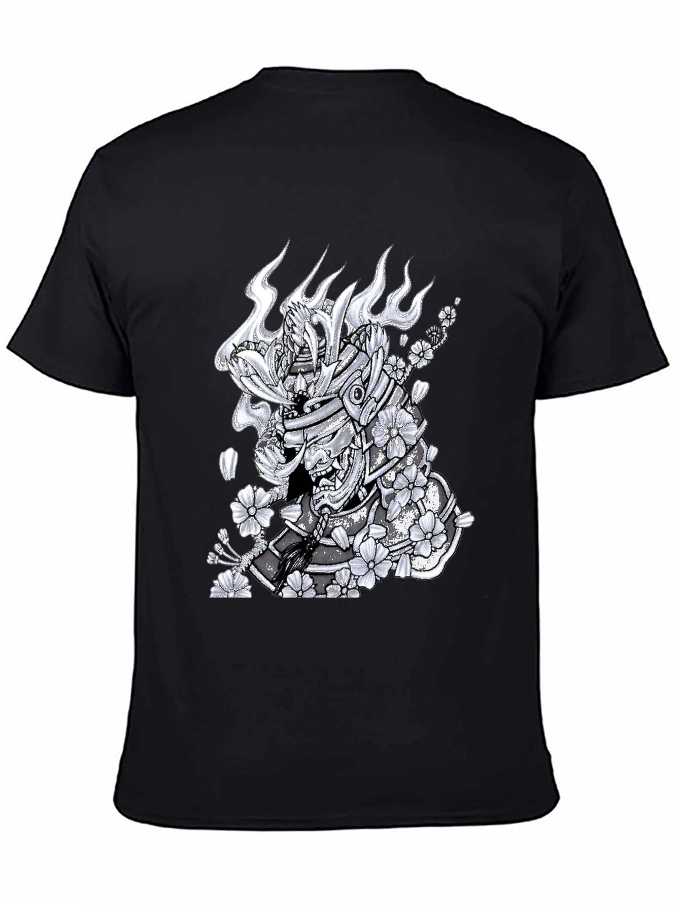 Samurai Warrior Graphic T-Shirt - Mens Black Tee