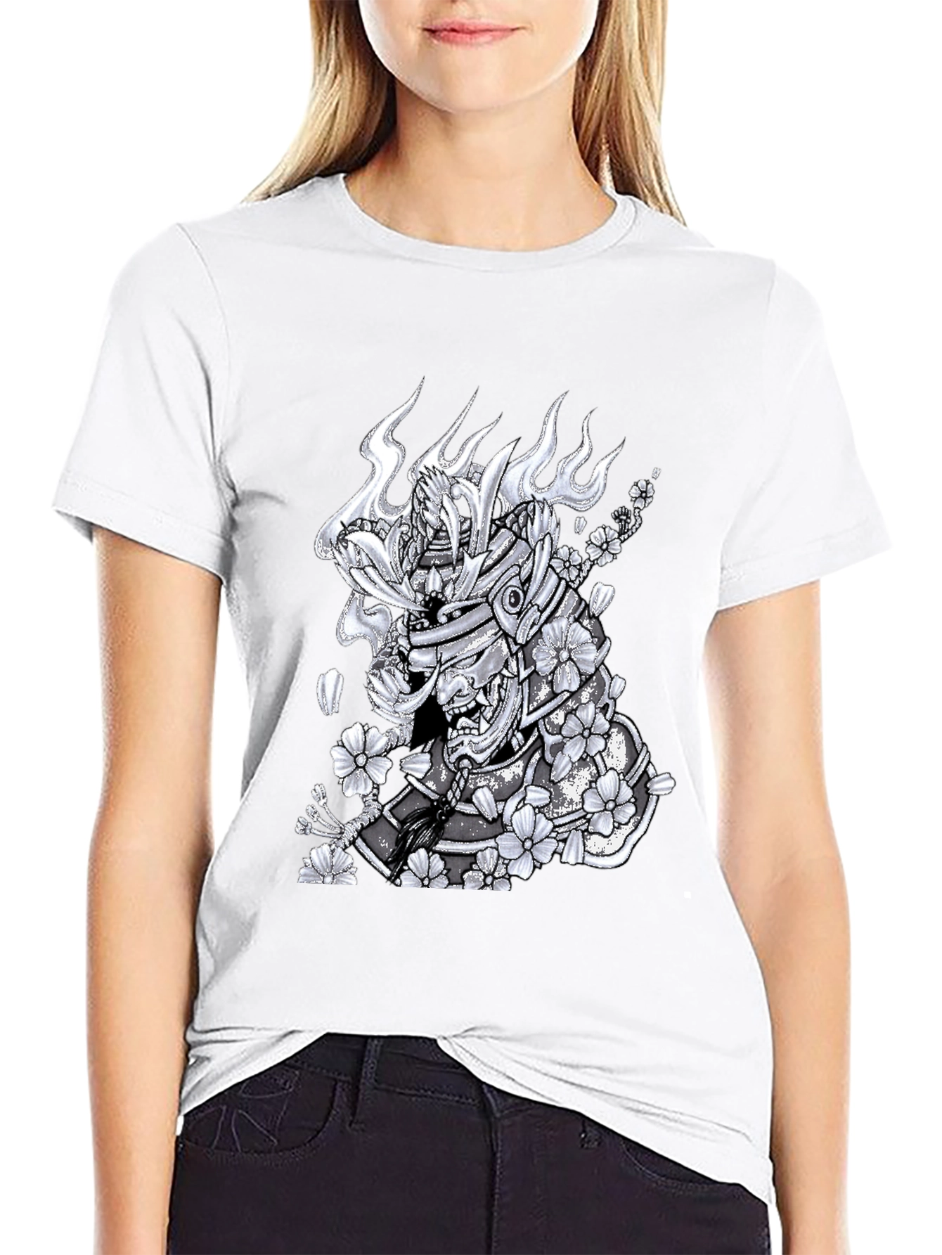 Samurai Warrior Graphic T-Shirt - Mens Black Tee