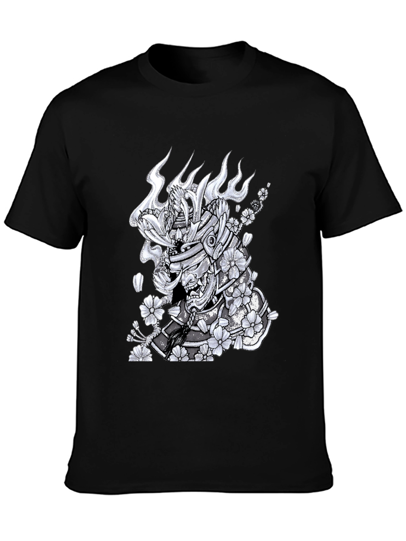 Samurai Warrior Graphic T-Shirt - Mens Black Tee