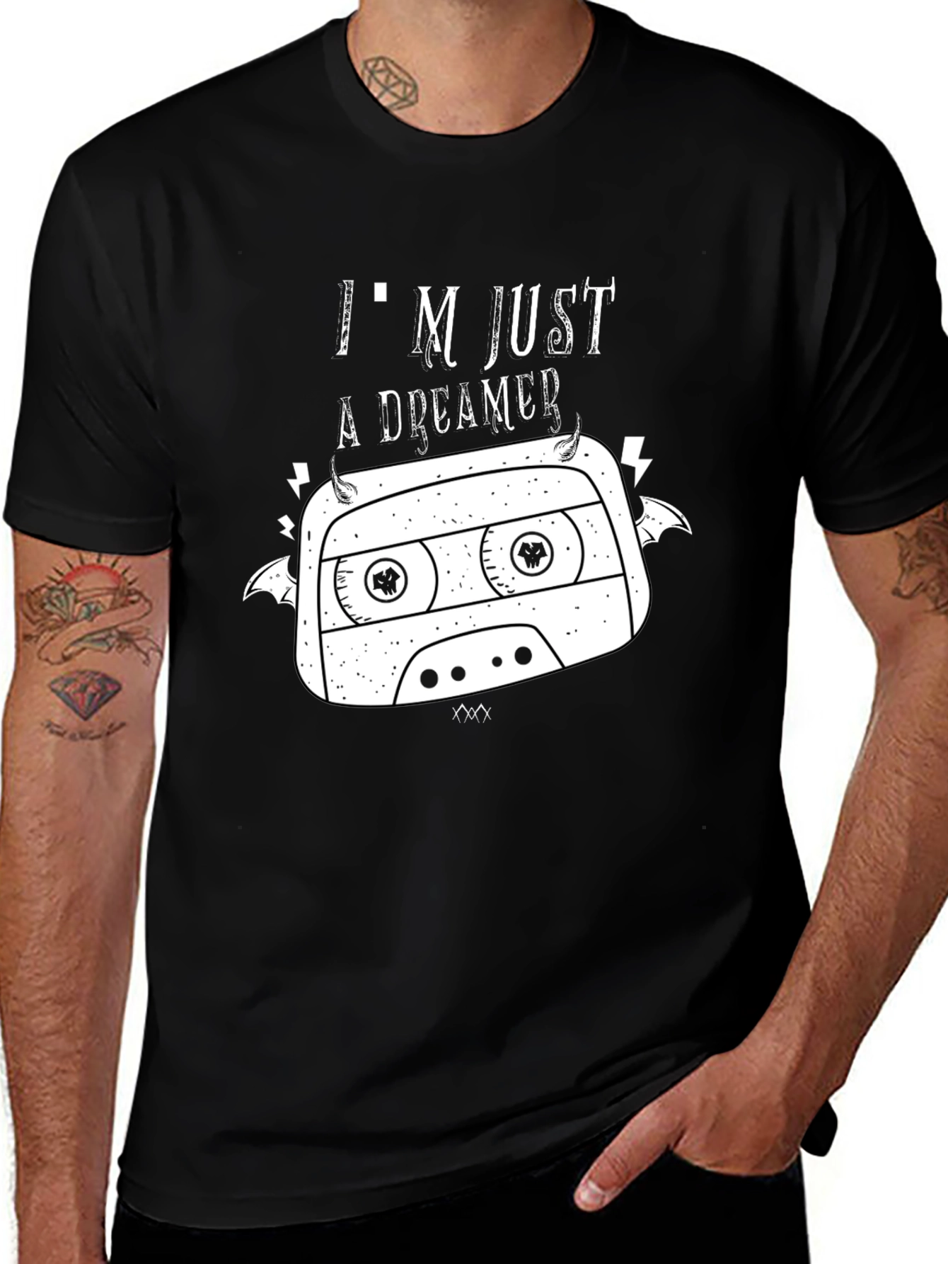 Dreamer Cassette Graphic T-Shirt - Black