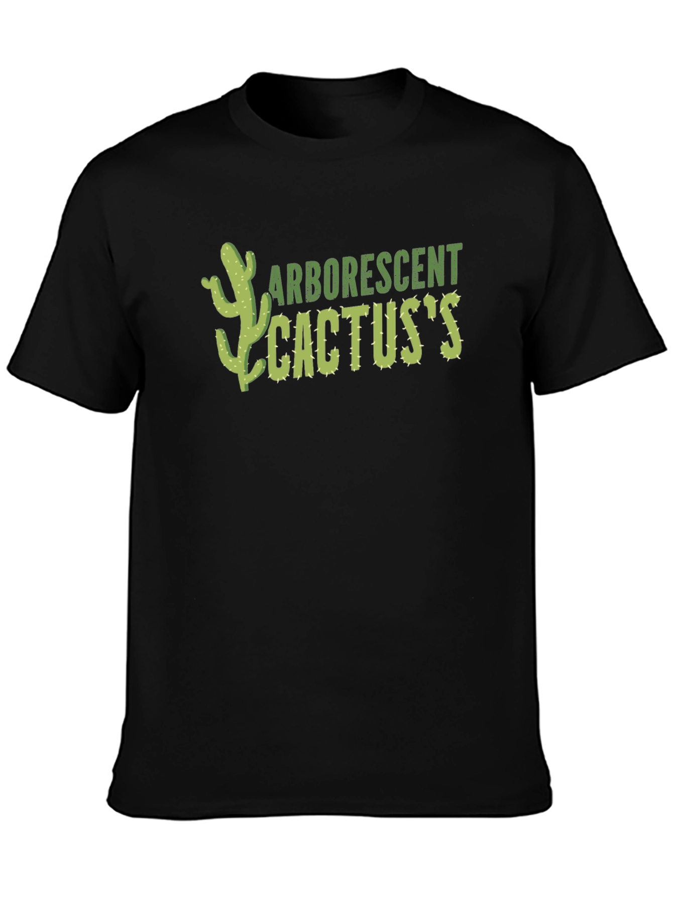 Arborescent Cactus Graphic T-Shirt - Black