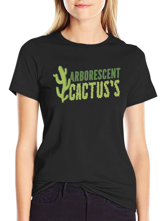 Arborescent Cactus Graphic T-Shirt - Black