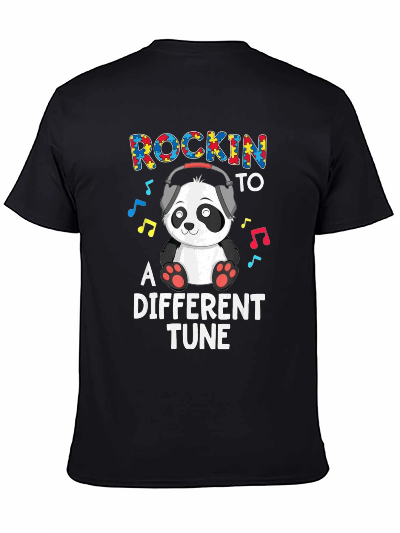 Rockin to a Different Tune Panda Autism Awareness T-Shirt