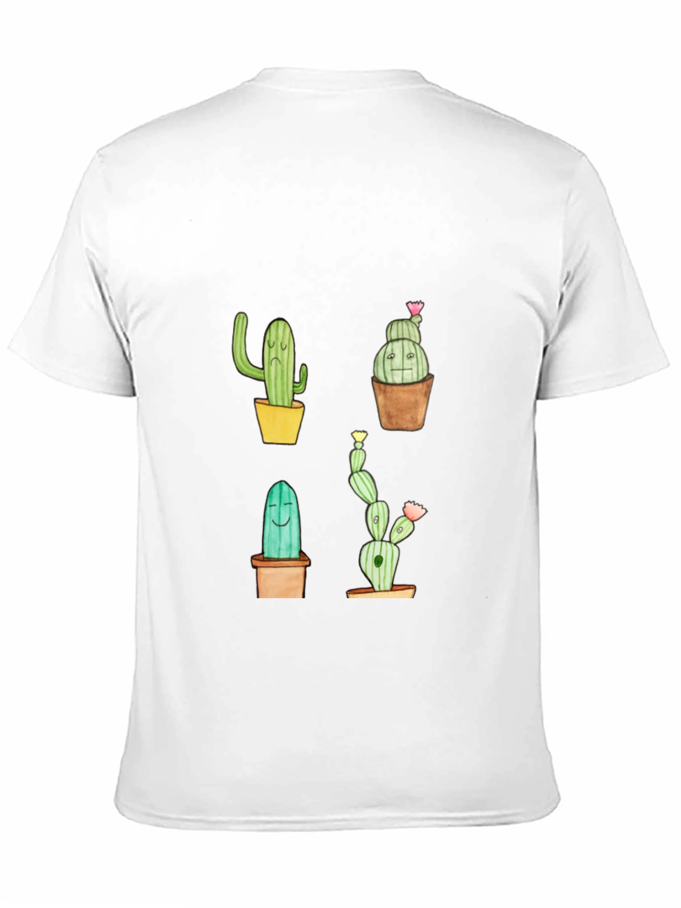 Cactus Print Black Crew Neck T-Shirt