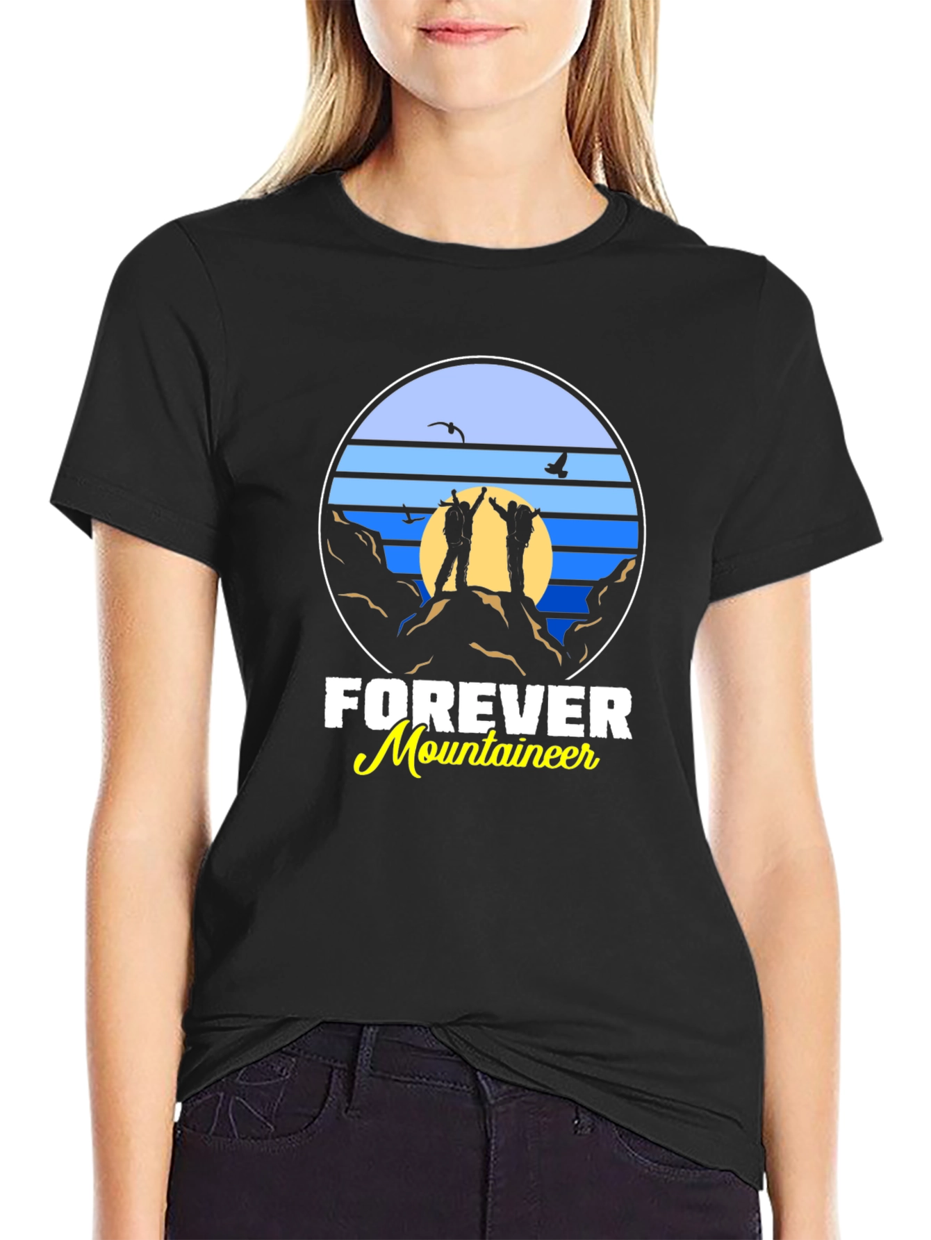 Forever Mountaineer Black Graphic T-Shirt