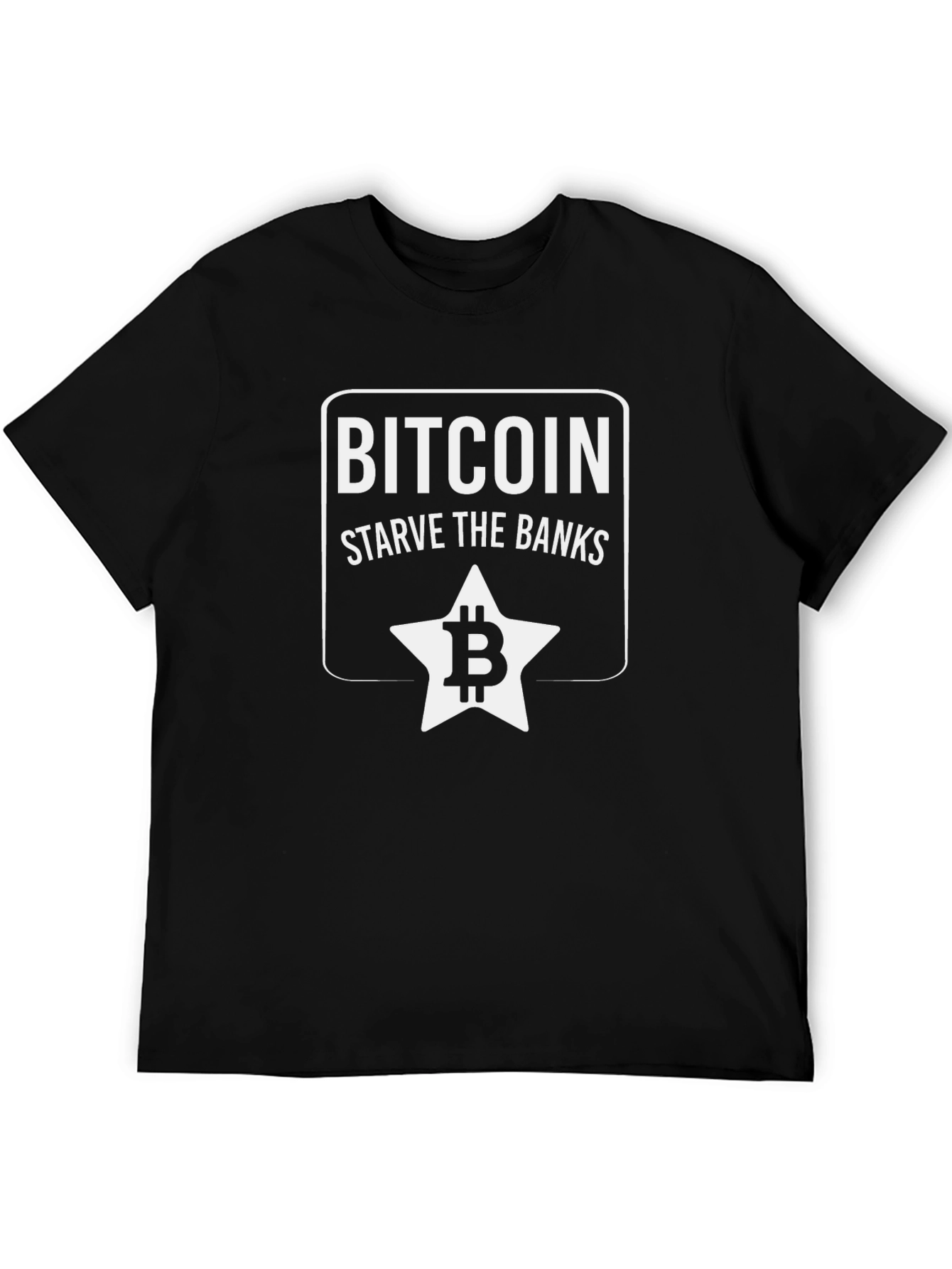 Bitcoin Starve The Banks Black T-Shirt